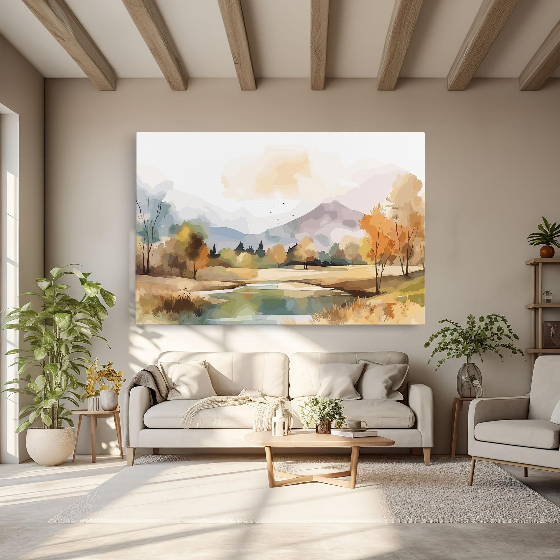 Картина на платно Rural Lake View mockup 6