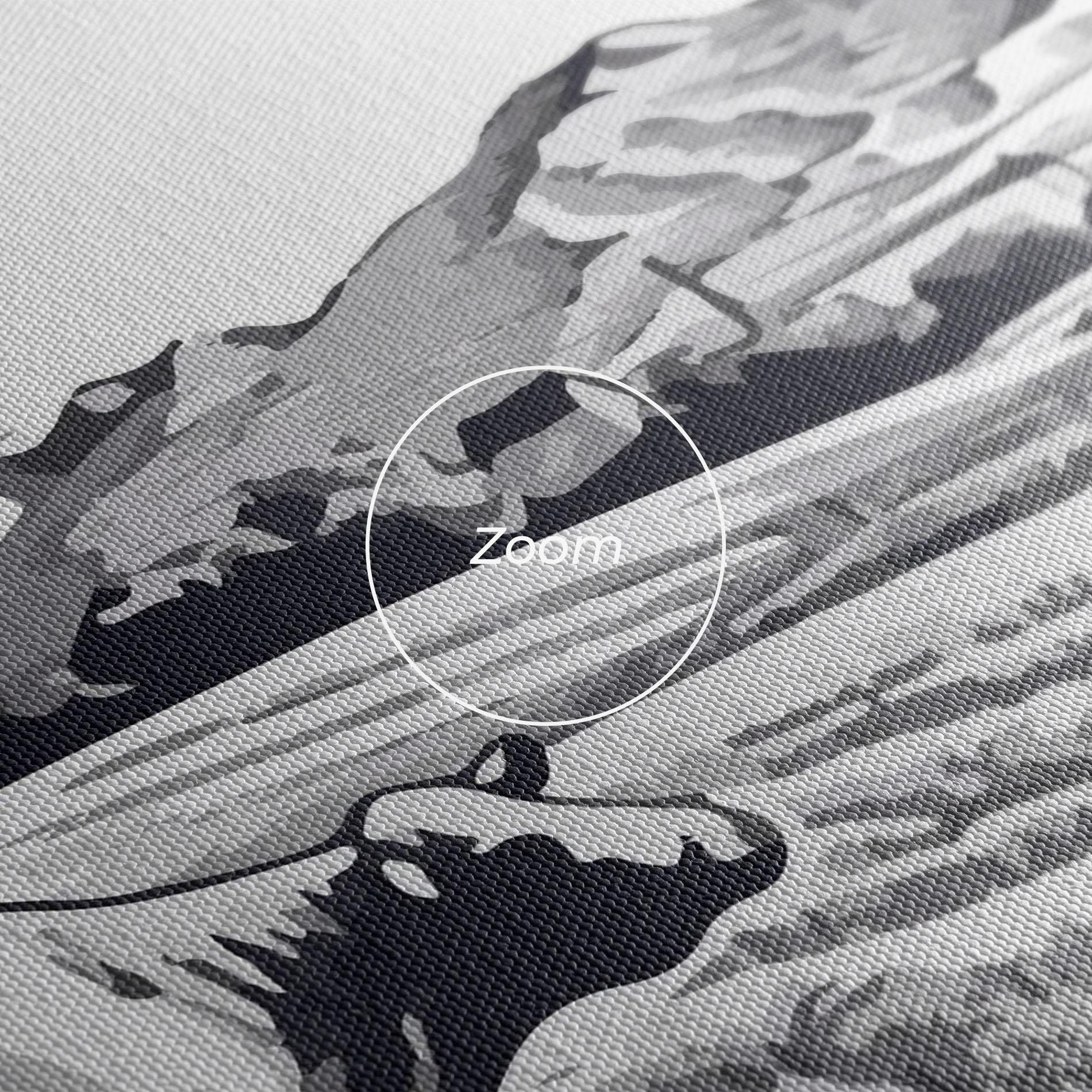 Картина на платно Cow Grey Ink mockup 3