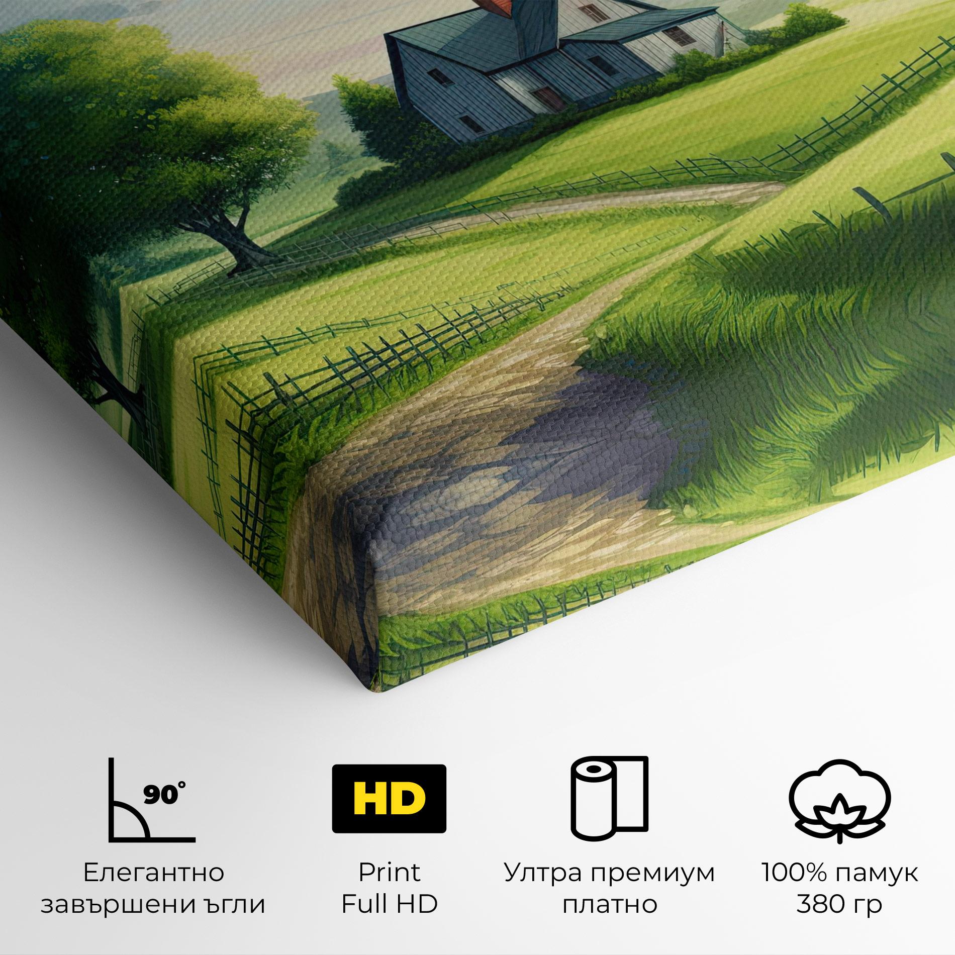 Картина на платно Calming Rural View mockup 4