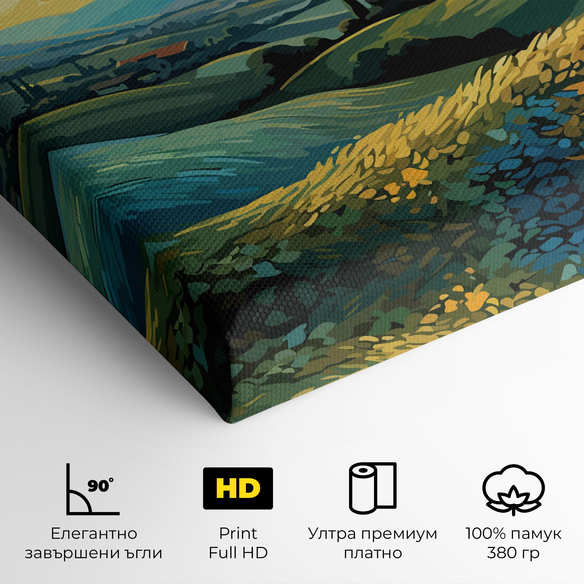 Картина на платно Fantasy Blue View mockup 4