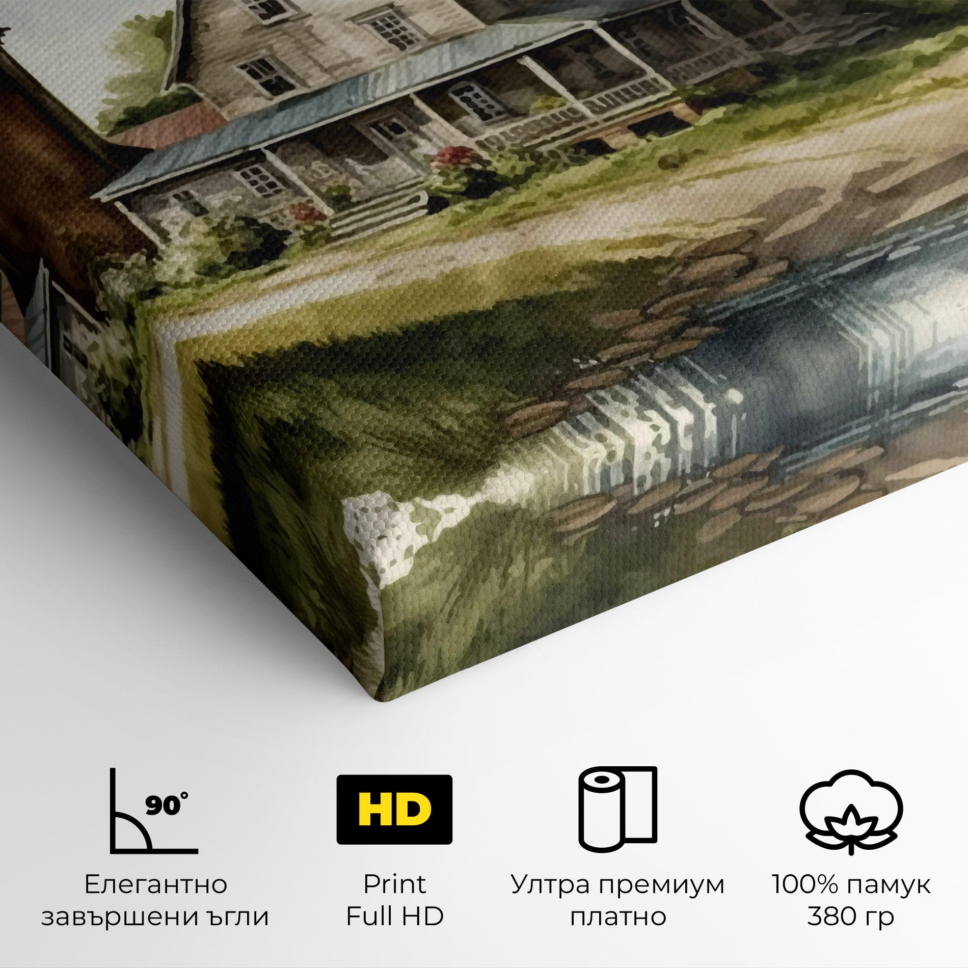 Картина на платно Farm Blue Car mockup 4