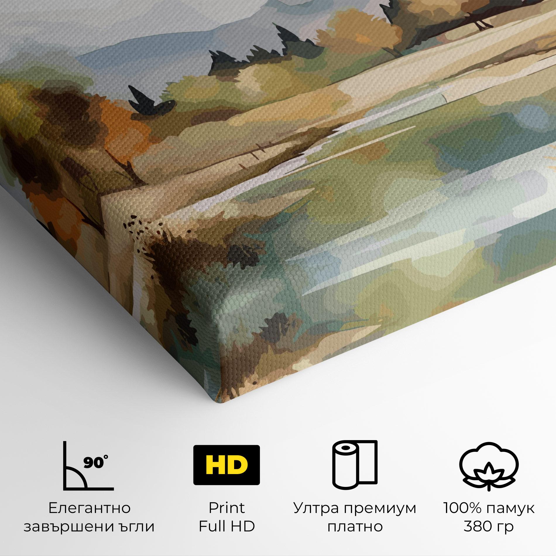 Картина на платно Rural Lake View mockup 4
