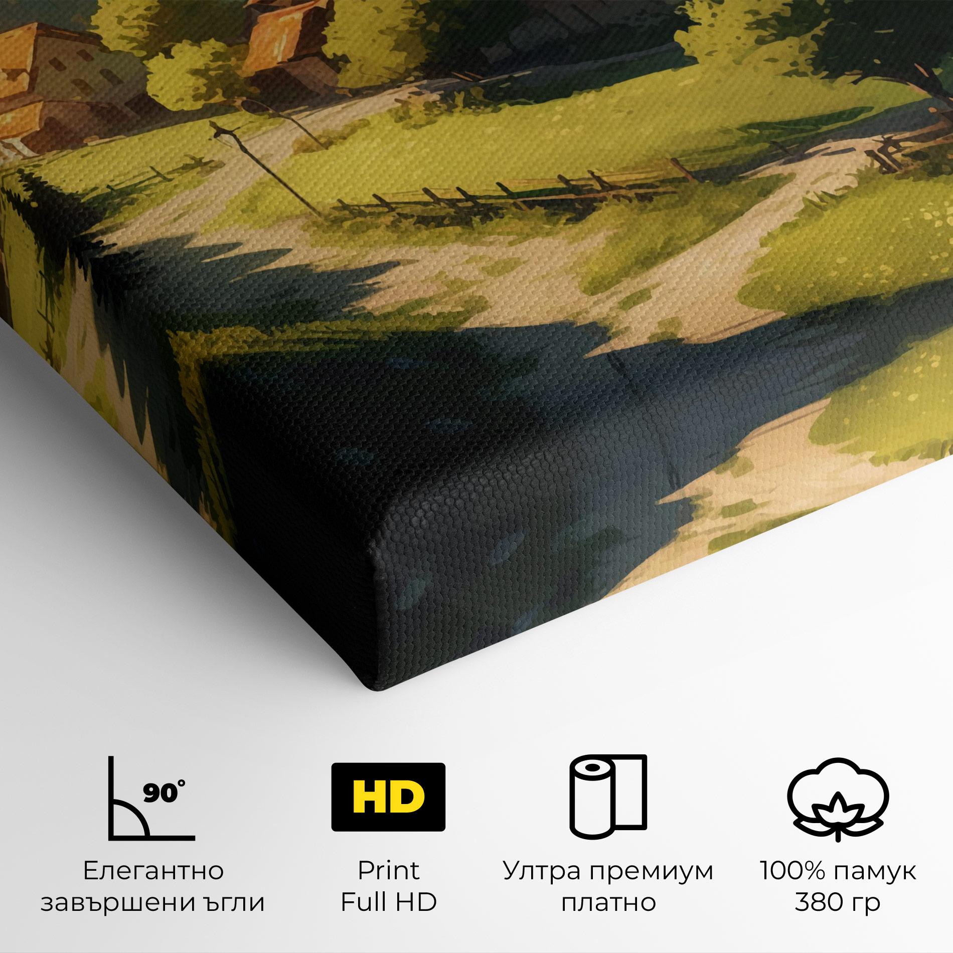 Картина на платно Village Dreamy View mockup 4