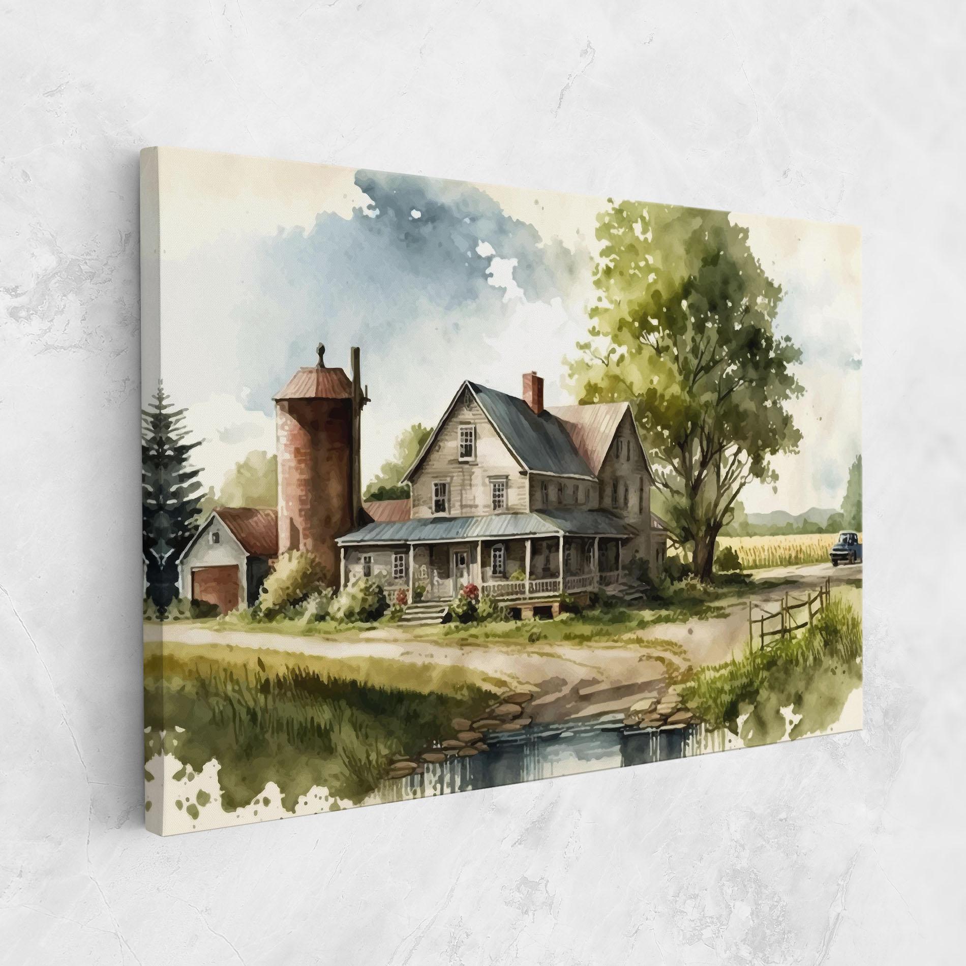 Картина на платно Farm Blue Car mockup 1