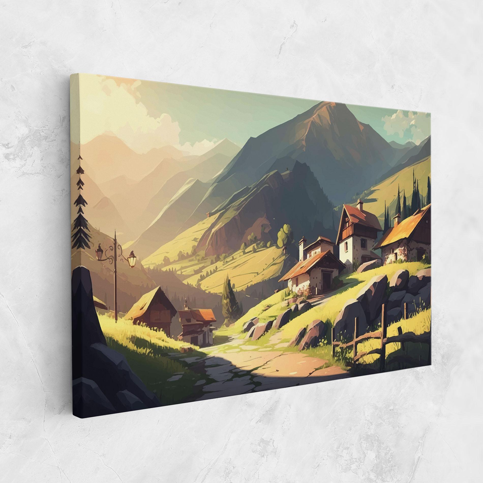 Картина на платно Grassy Mountain View mockup 1