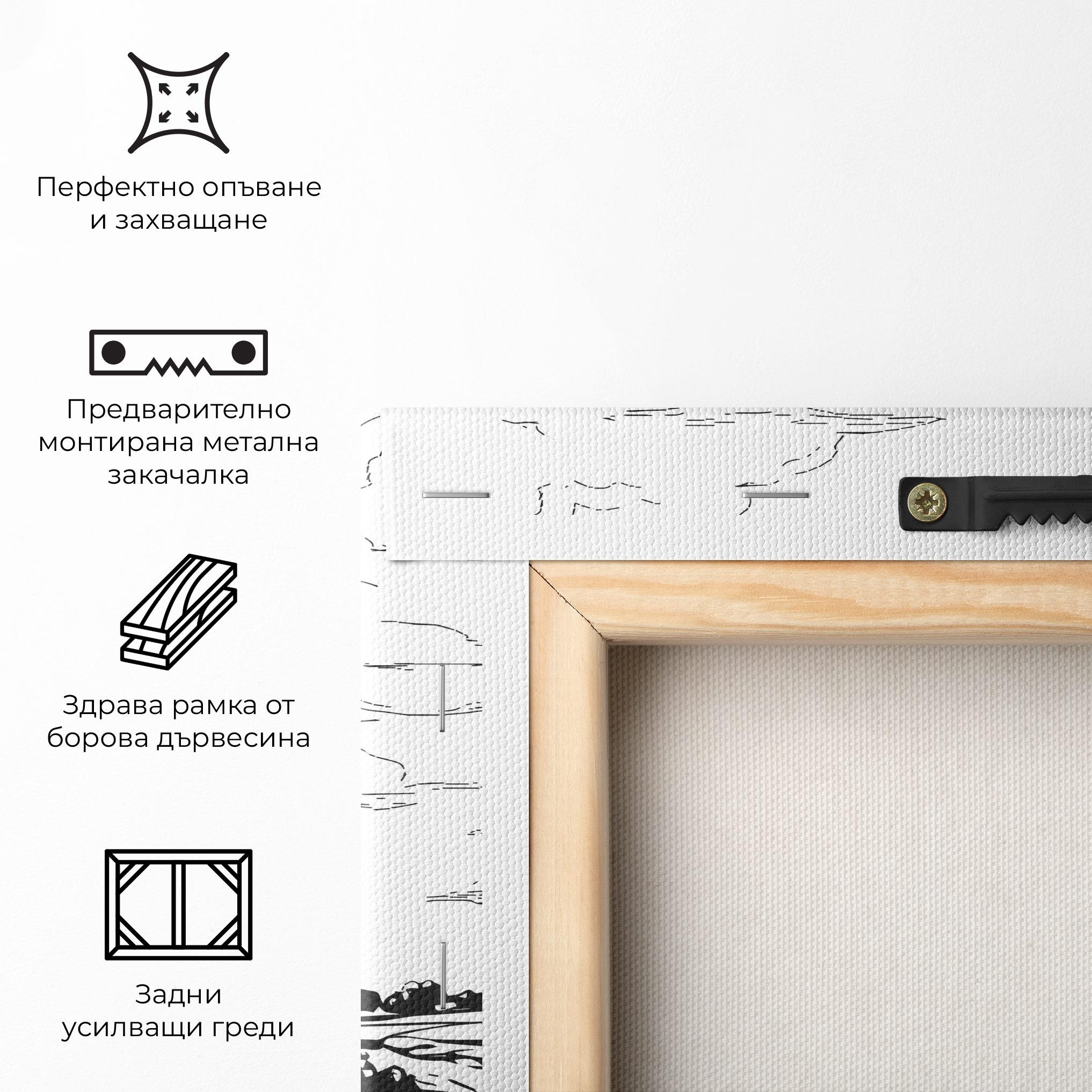 Картина на платно Black Line Wheat mockup 5