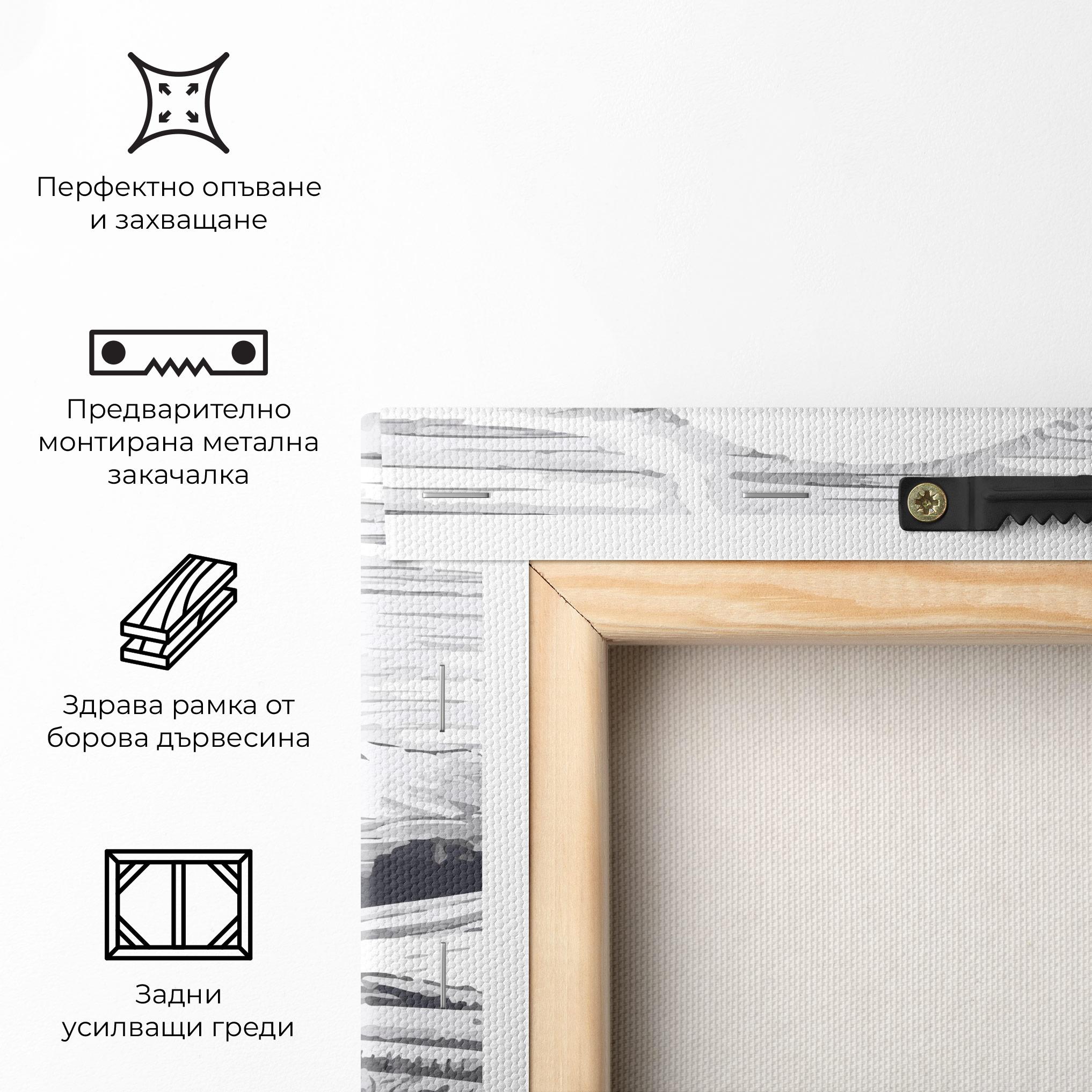 Картина на платно Cow Grey Ink mockup 5