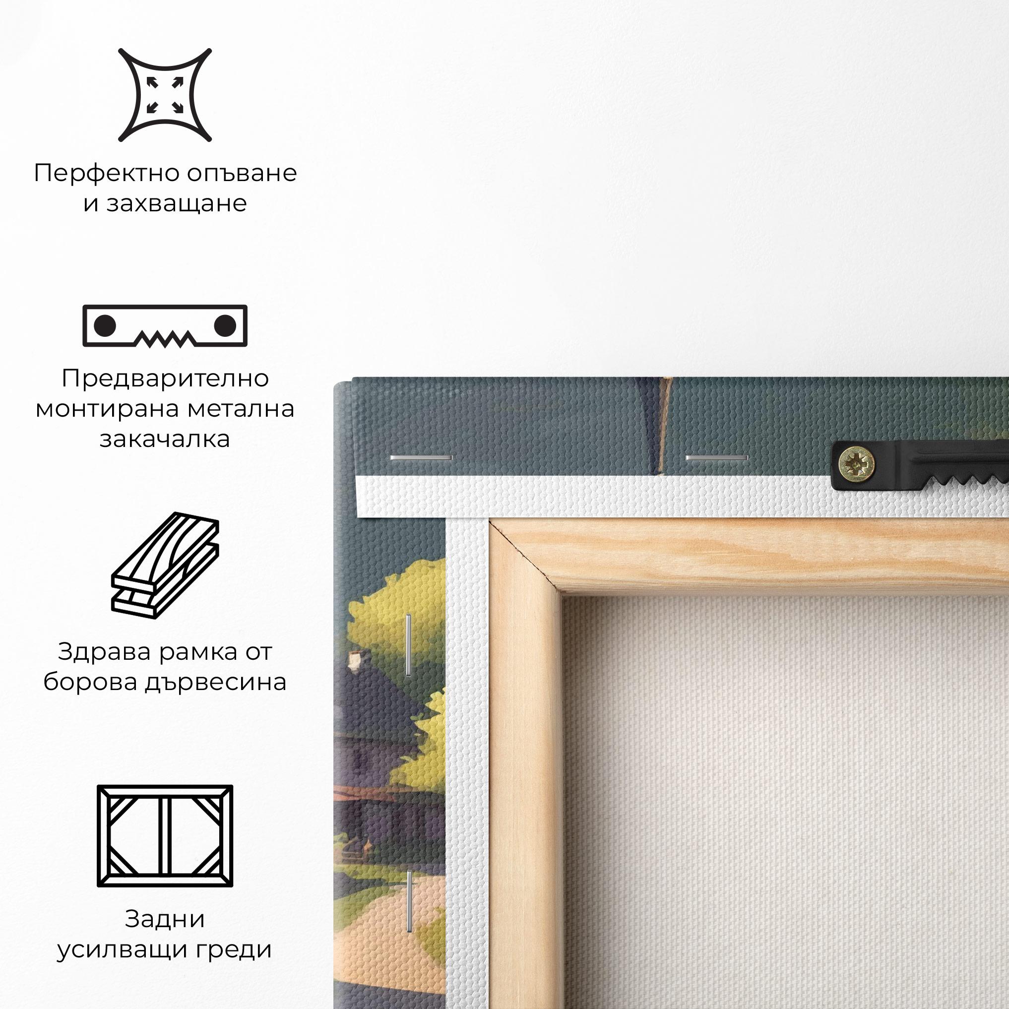 Картина на платно Village Church Art mockup 5