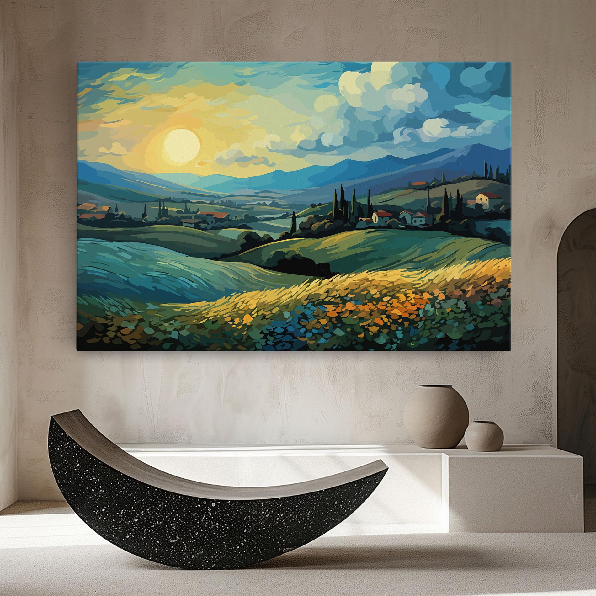 Картина на платно Fantasy Blue View mockup 8