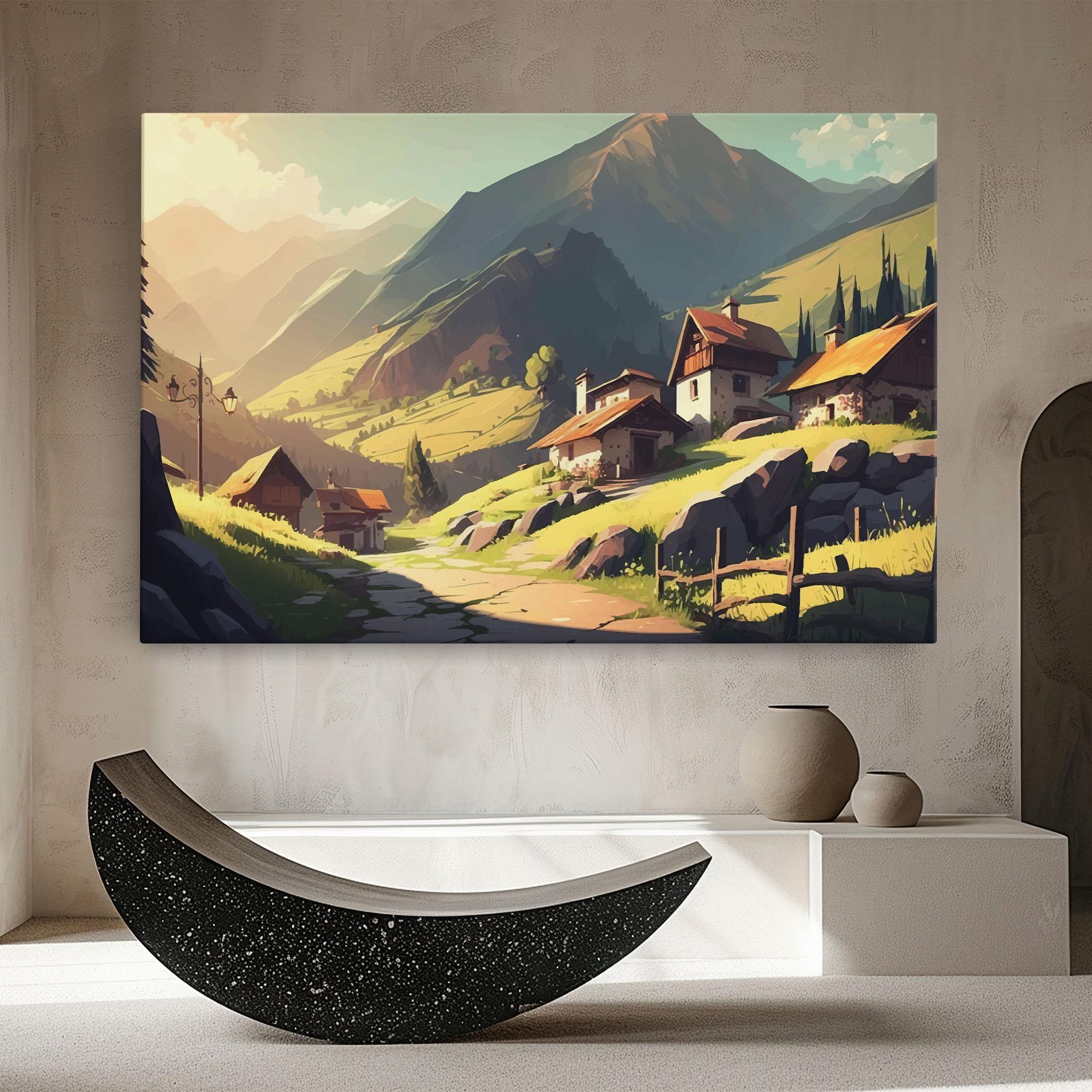 Картина на платно Grassy Mountain View mockup 8