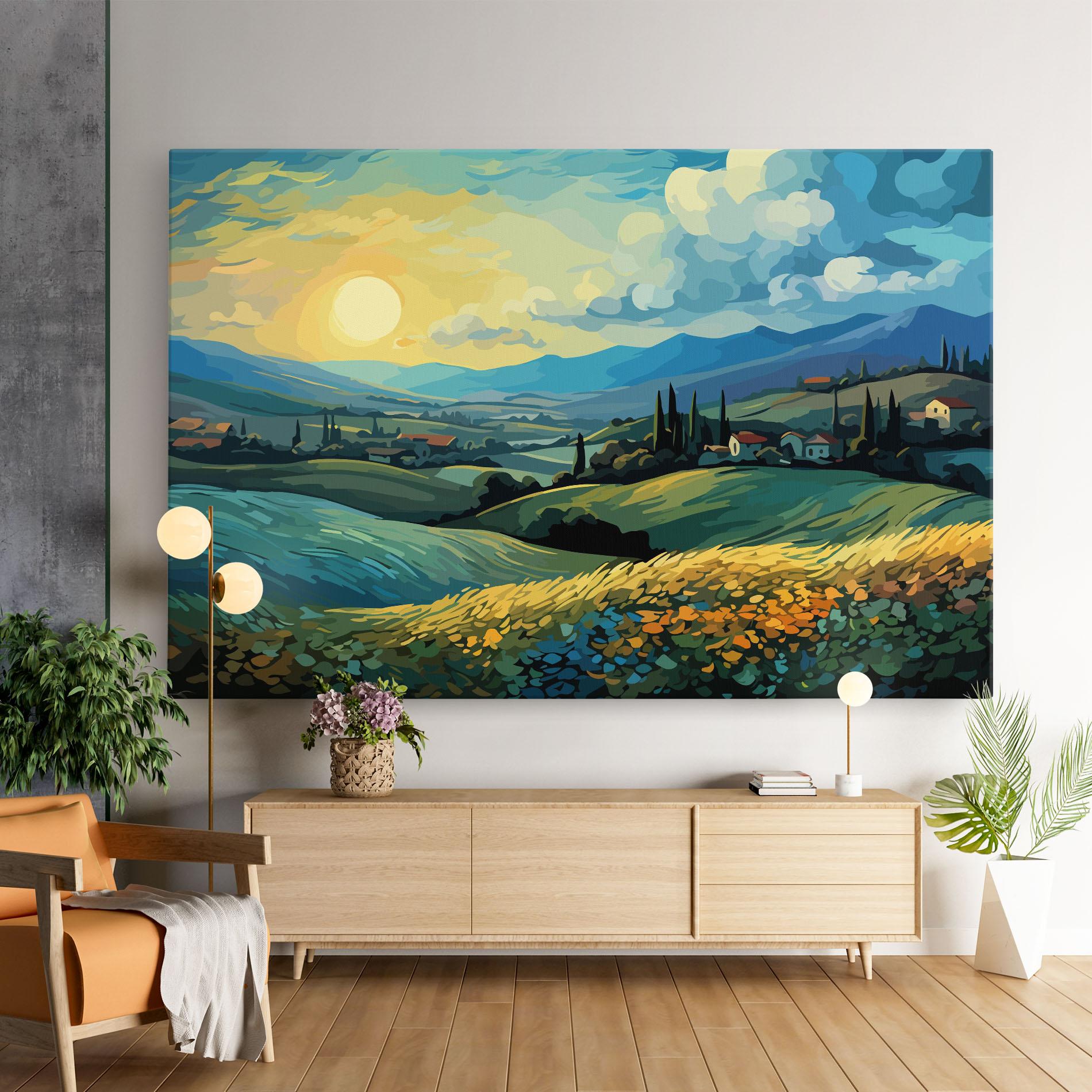 Картина на платно Fantasy Blue View mockup 9