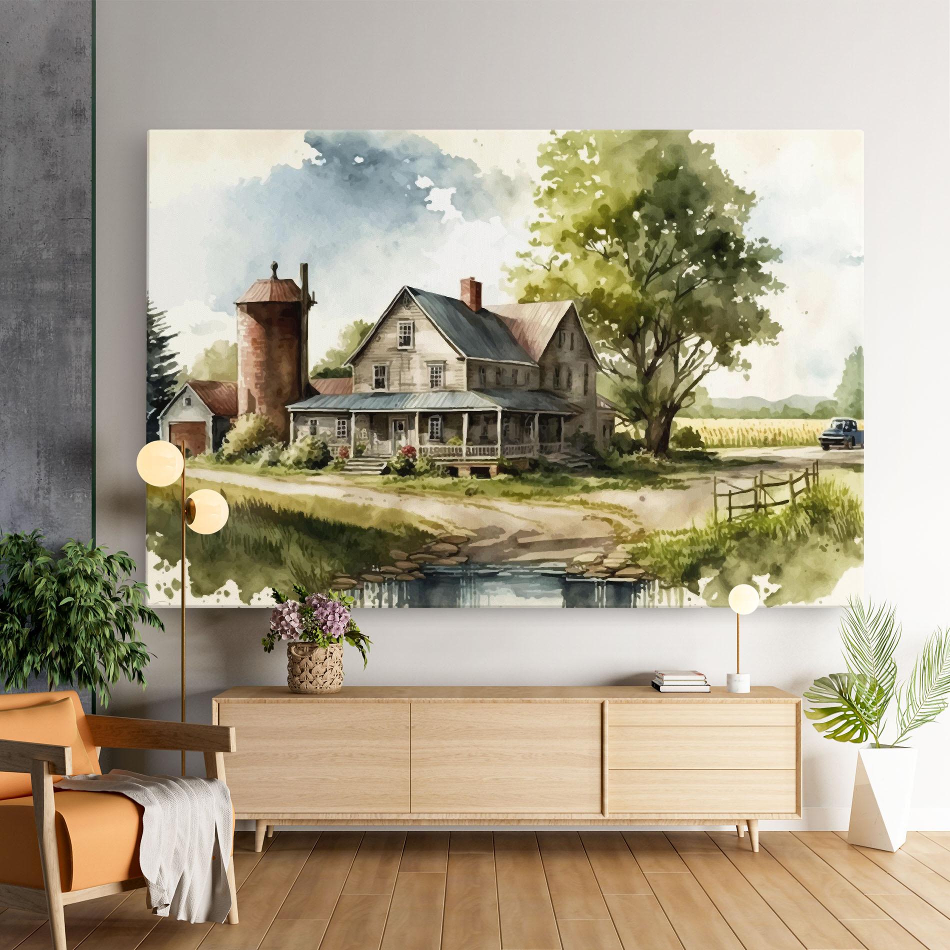 Картина на платно Farm Blue Car mockup 9