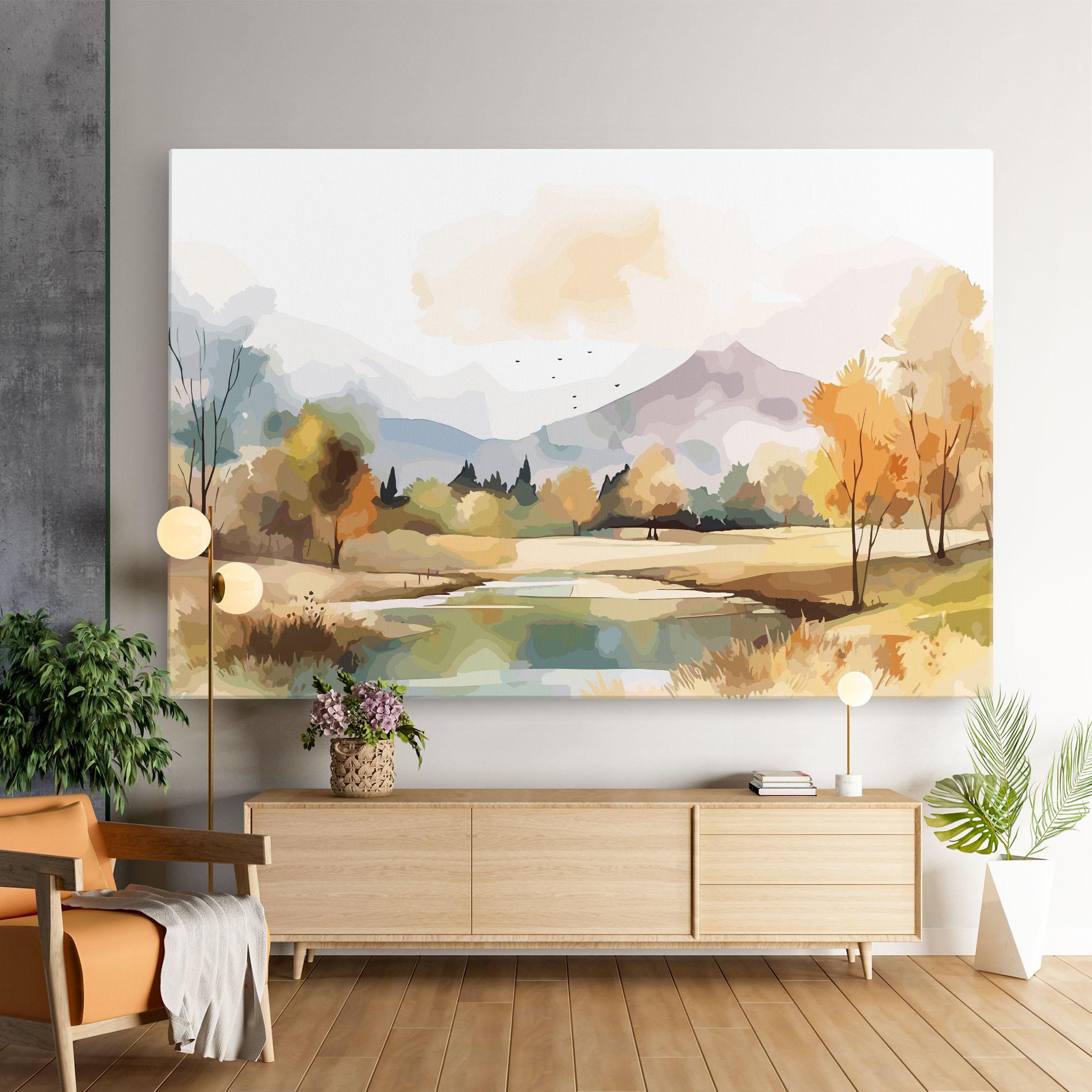 Картина на платно Rural Lake View mockup 9