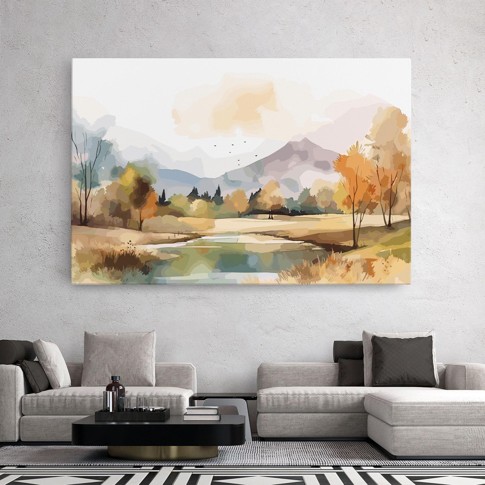 Картина на платно Rural Lake View mockup 2