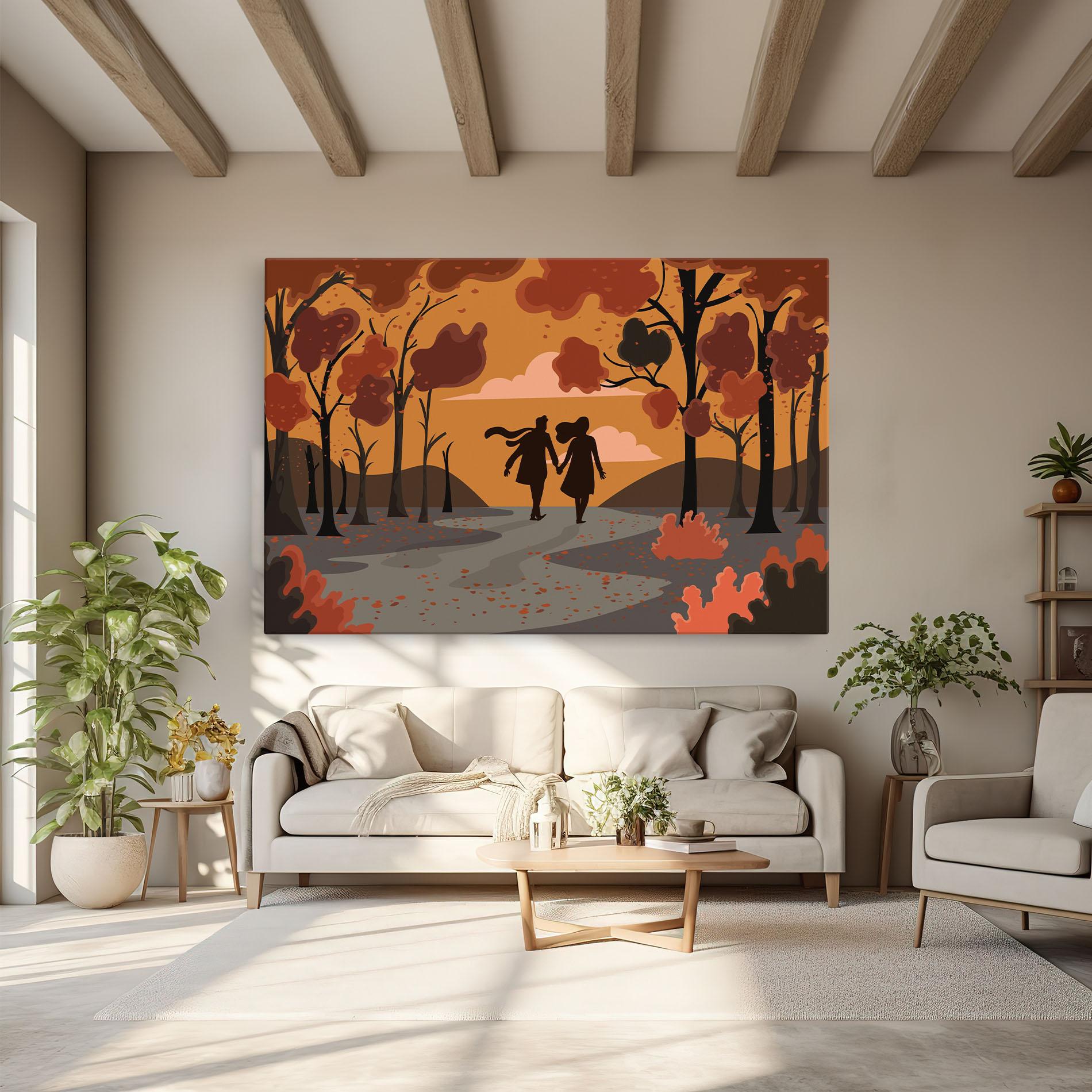 Картина на платно Autumn Couple mockup 6