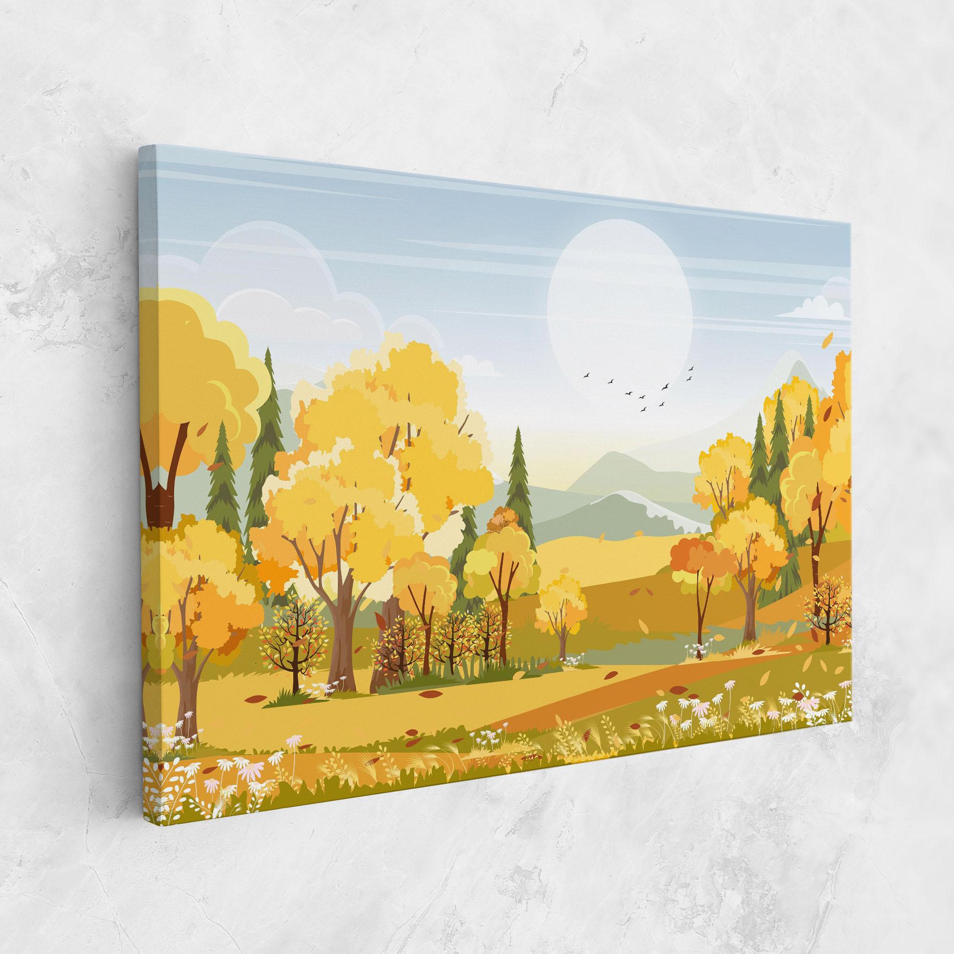 Картина на платно Autumn Yellow View mockup 1