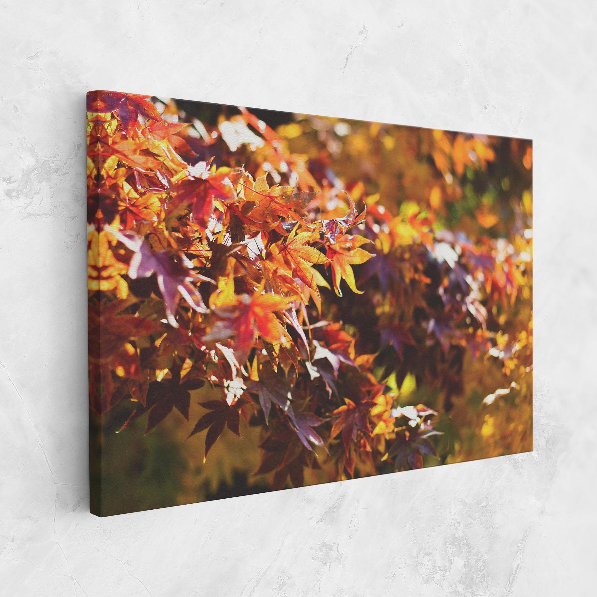 Картина на платно Dark Red Leaves mockup 1