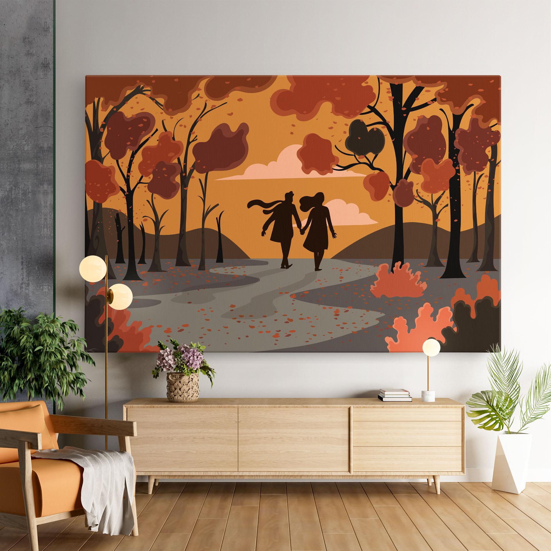 Картина на платно Autumn Couple mockup 9