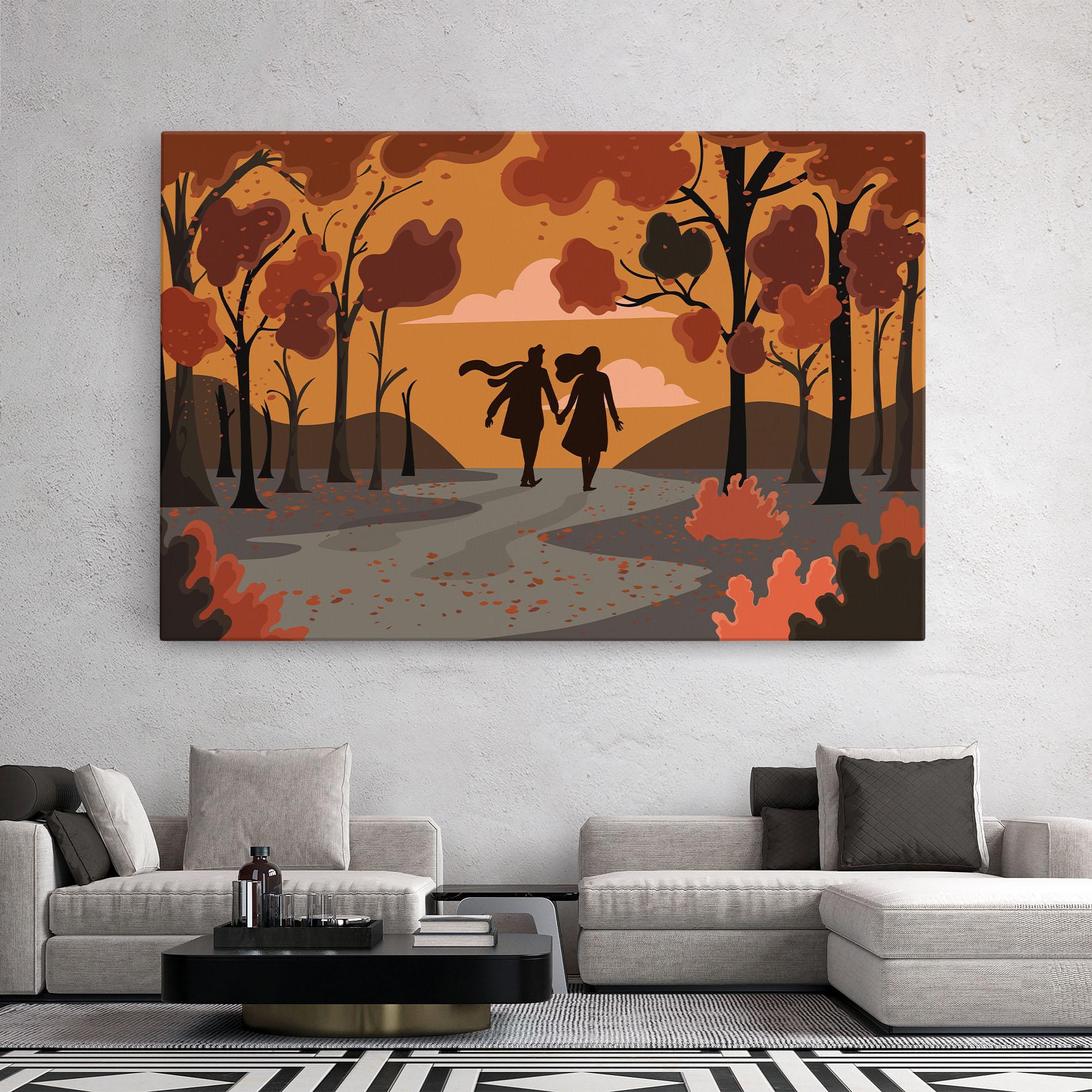 Картина на платно Autumn Couple mockup 2
