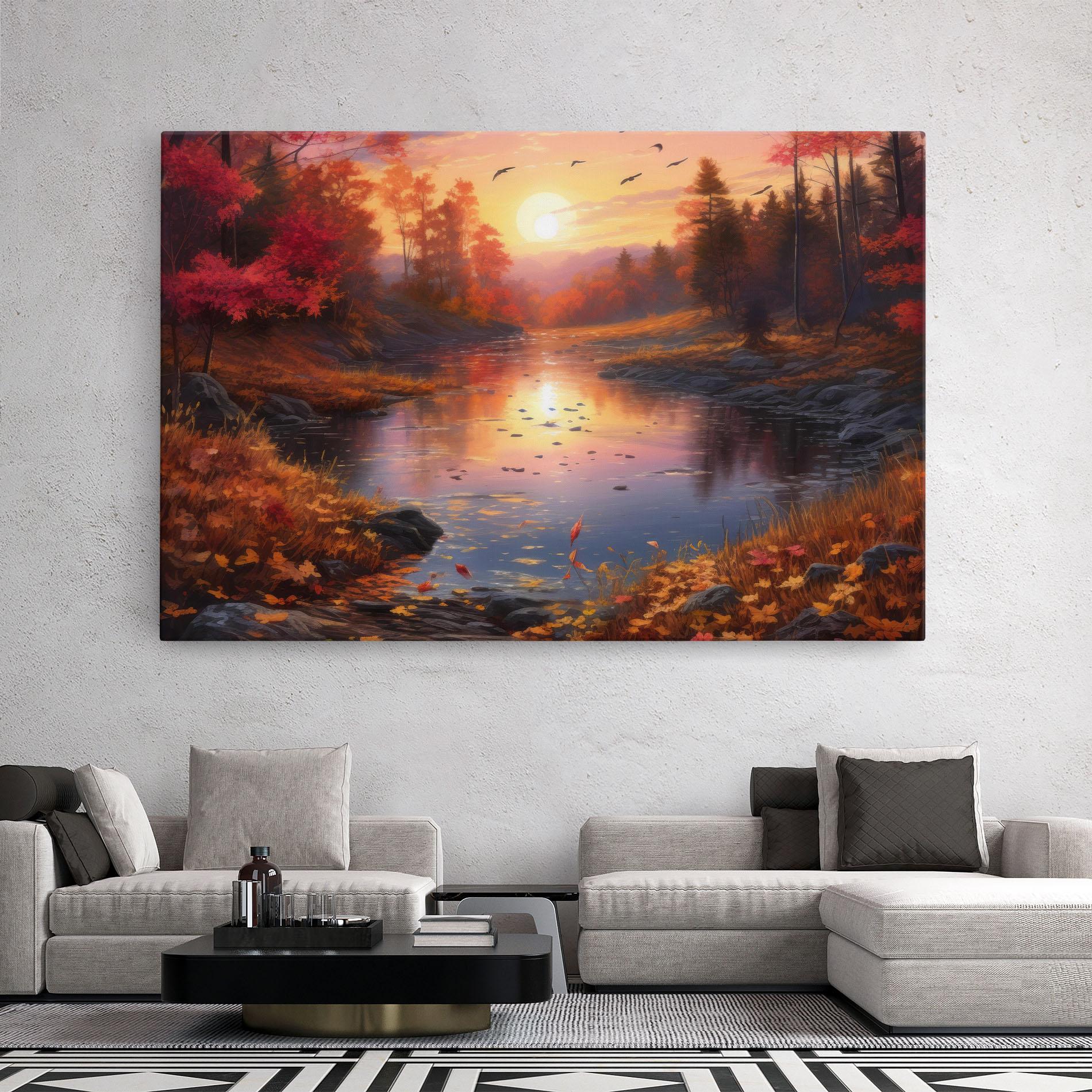 Картина на платно Autumn Sunset mockup 2