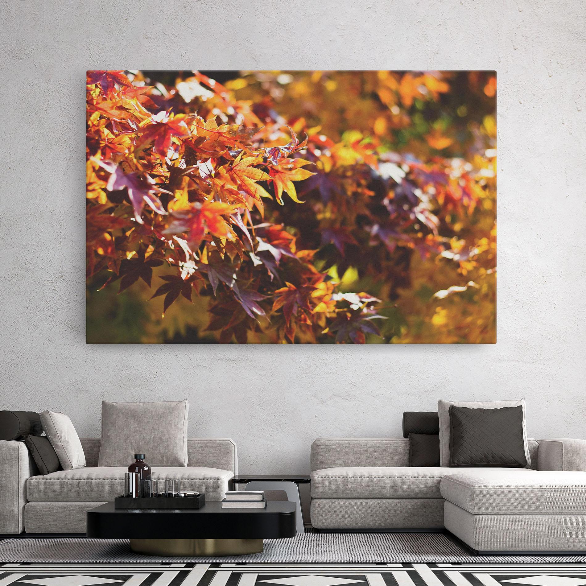 Картина на платно Dark Red Leaves mockup 2