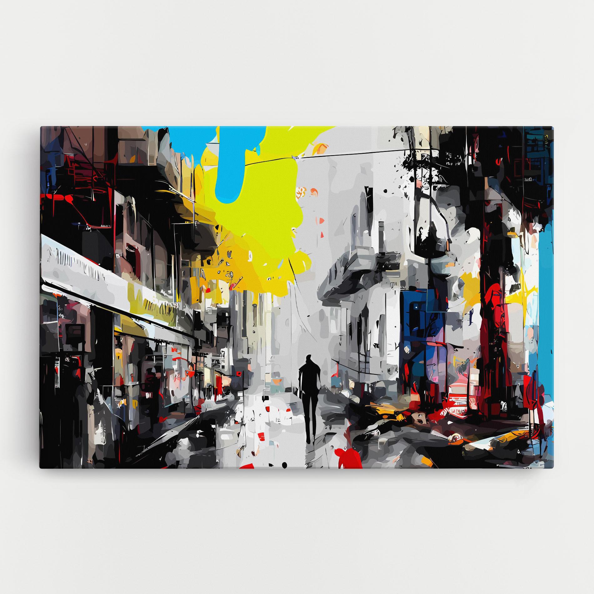 Картина на платно Grunge City Art mockup 0