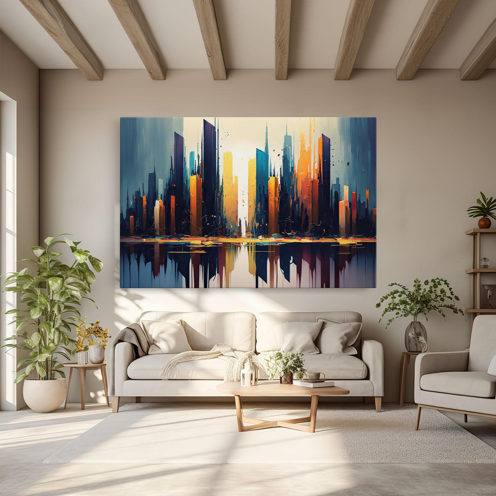 Картина на платно City Pain Art mockup 6