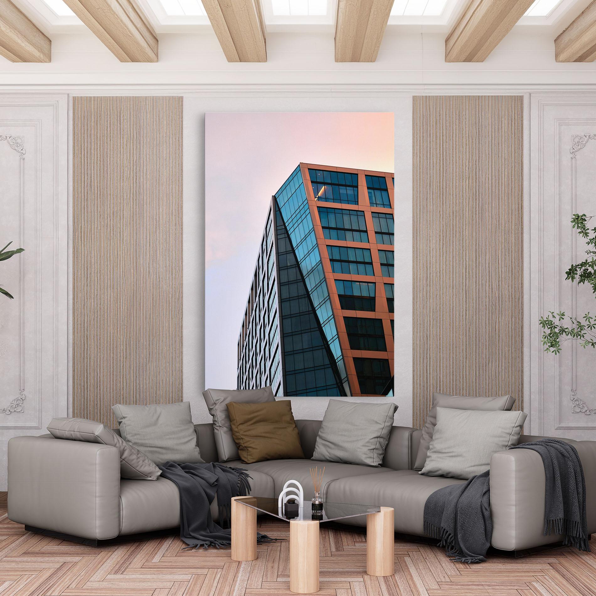 Картина на платно Blue Glass Building mockup 6