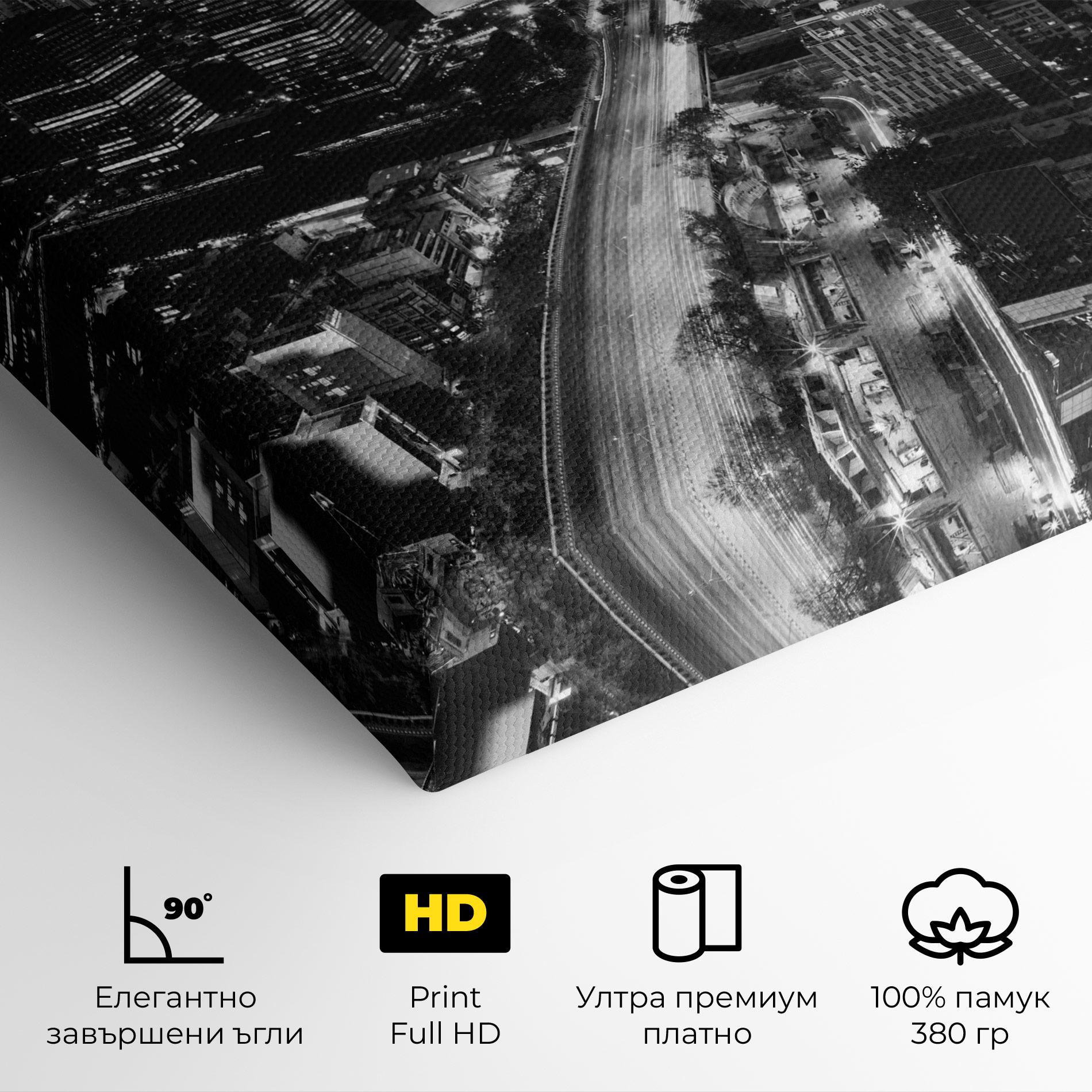 Картина на платно Grey Lights City mockup 4