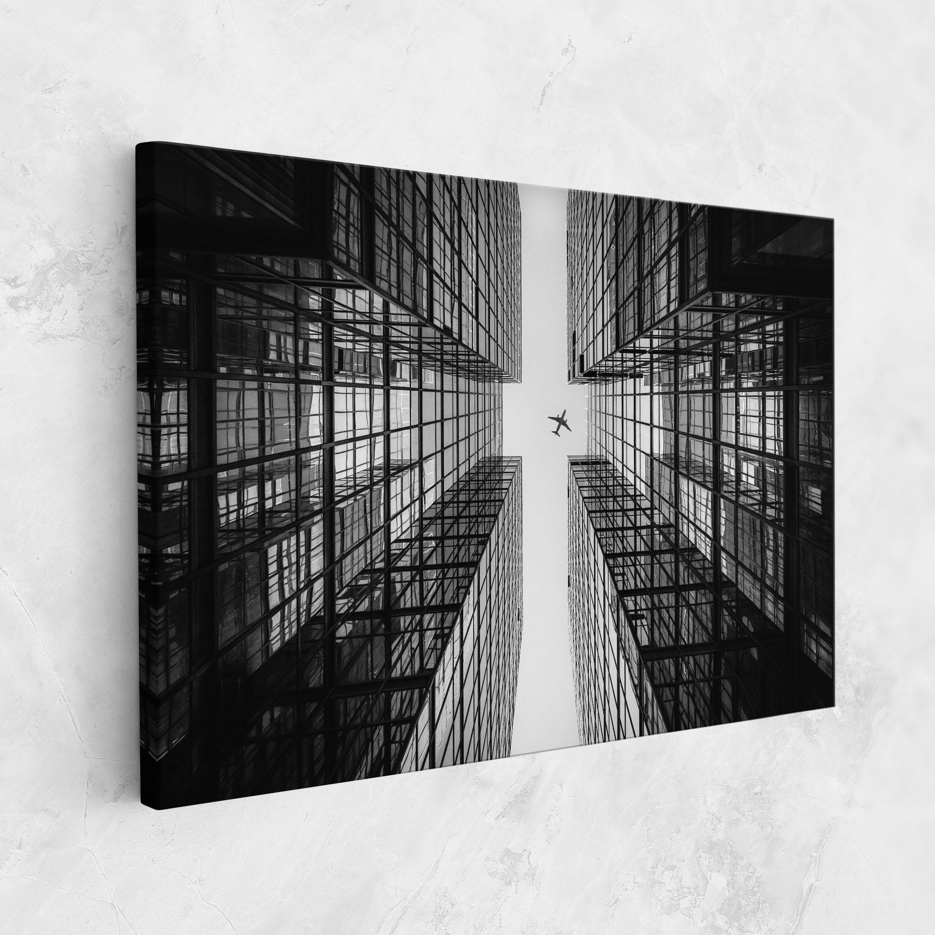 Картина на платно Plane Grey Building mockup 1