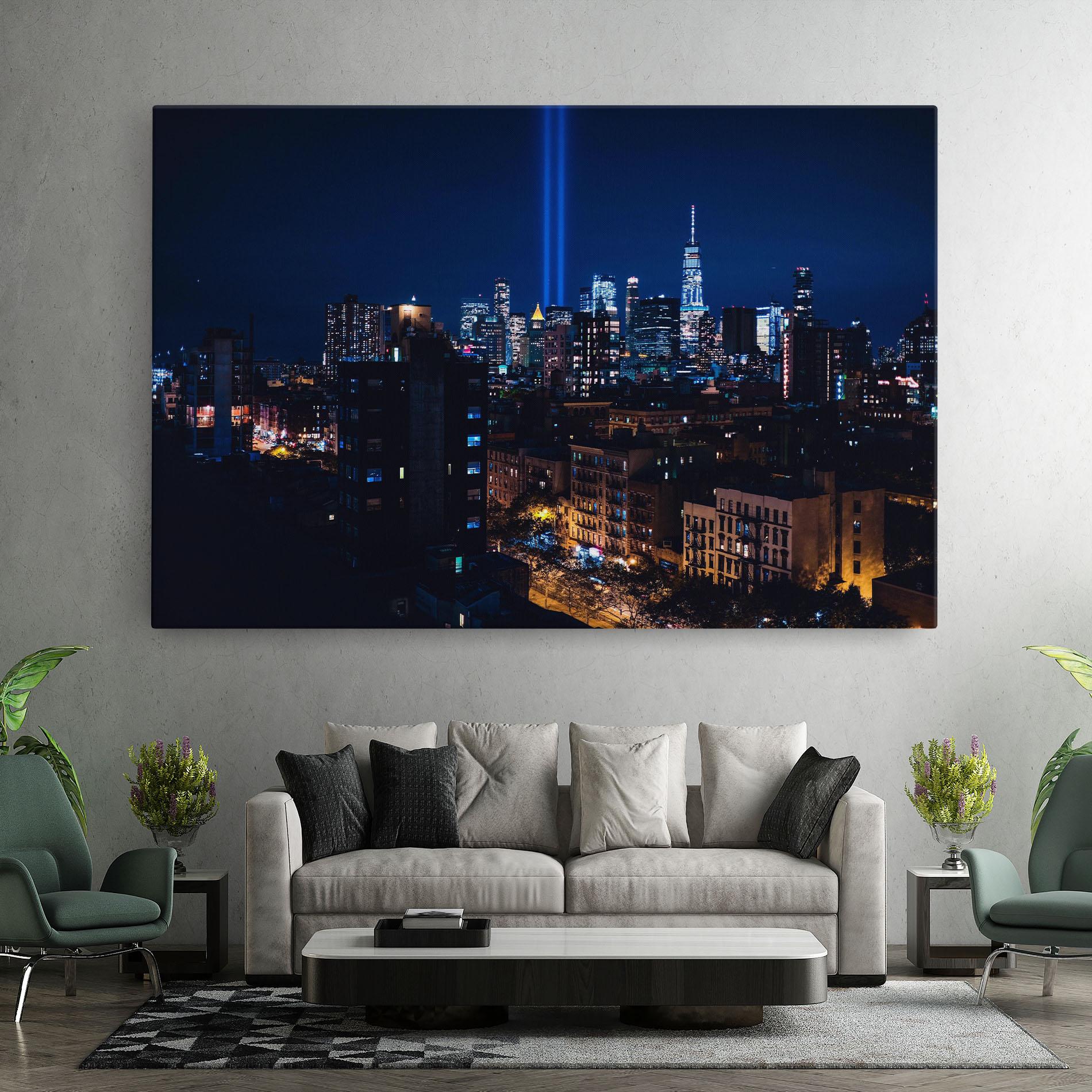 Картина на платно Blue Light City mockup 7