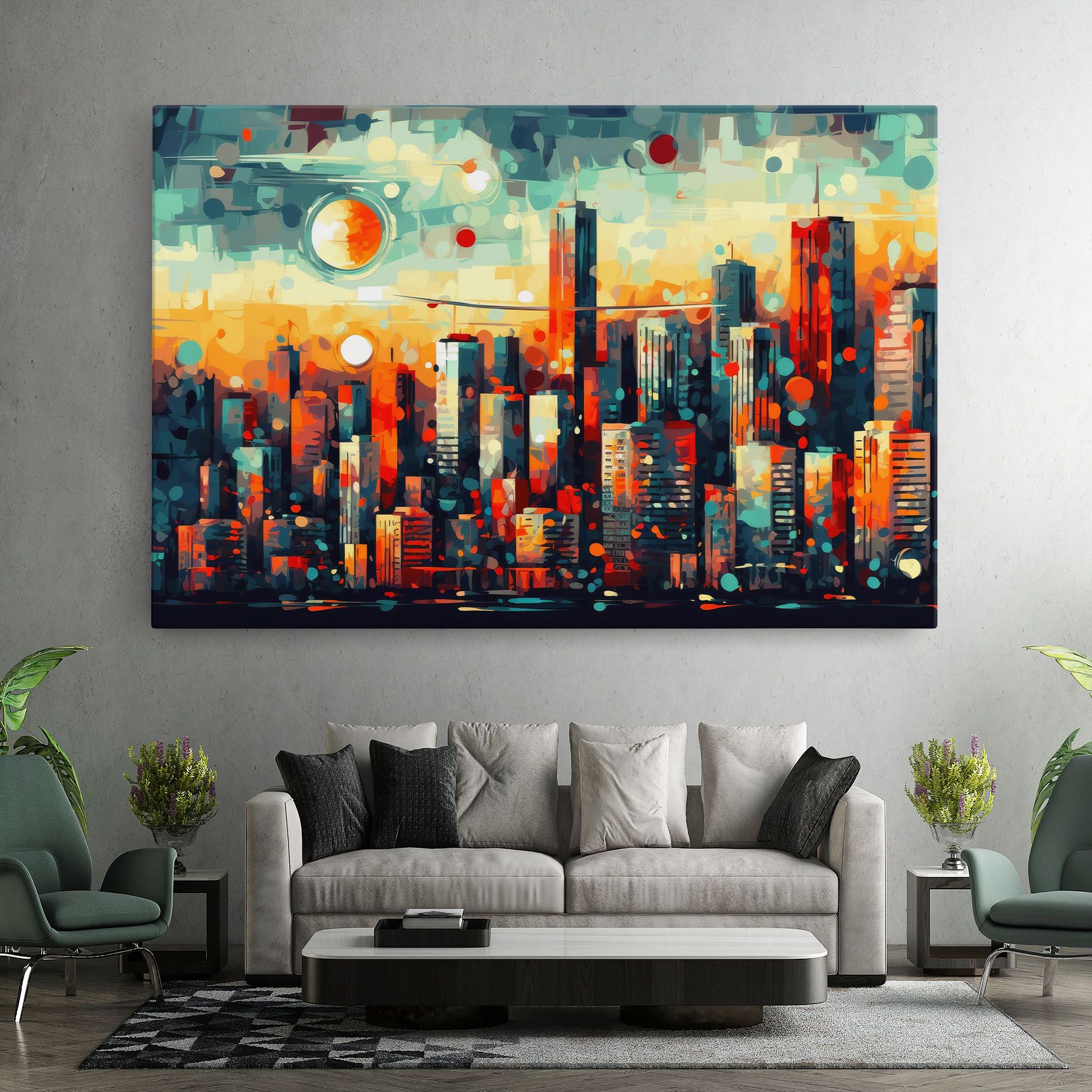 Colorful City Painting mockup 7