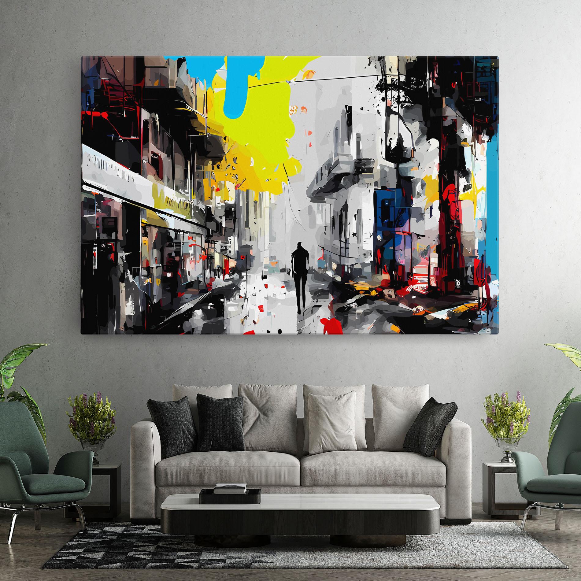 Картина на платно Grunge City Art mockup 7