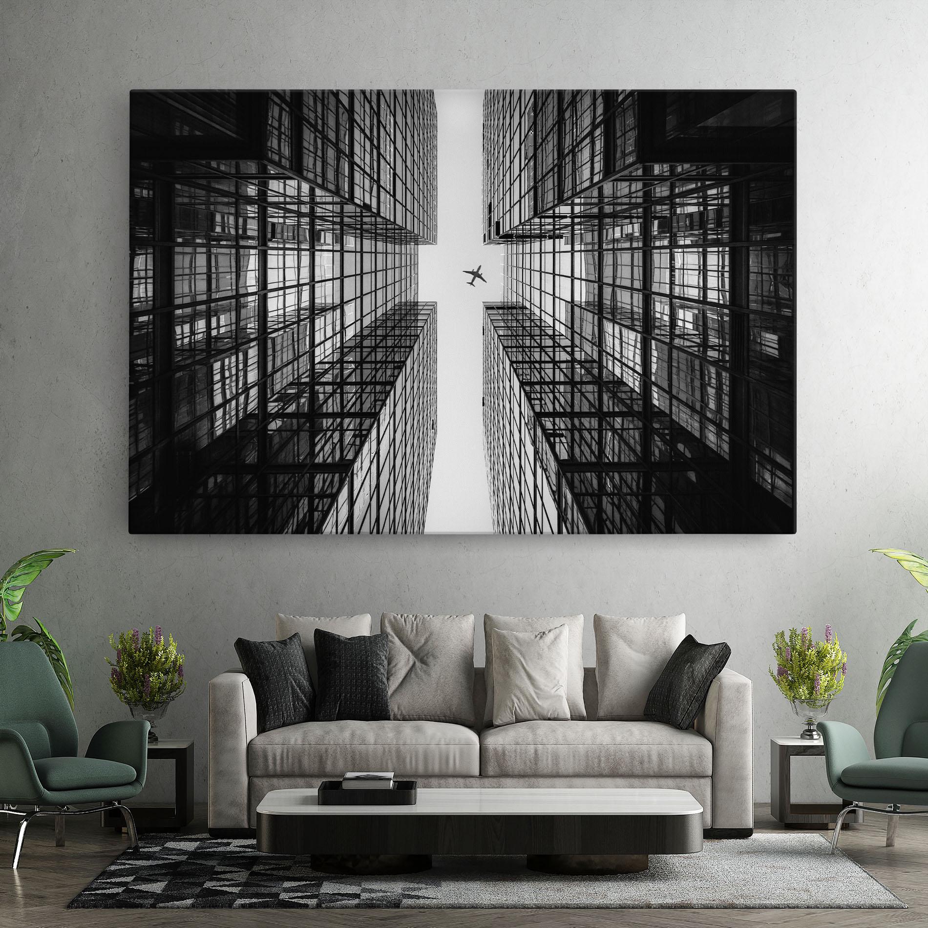 Картина на платно Plane Grey Building mockup 7