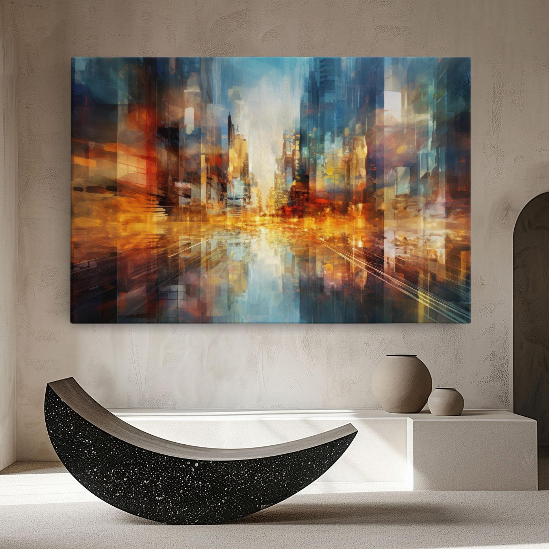 Картина на платно Orange Lights City mockup 8