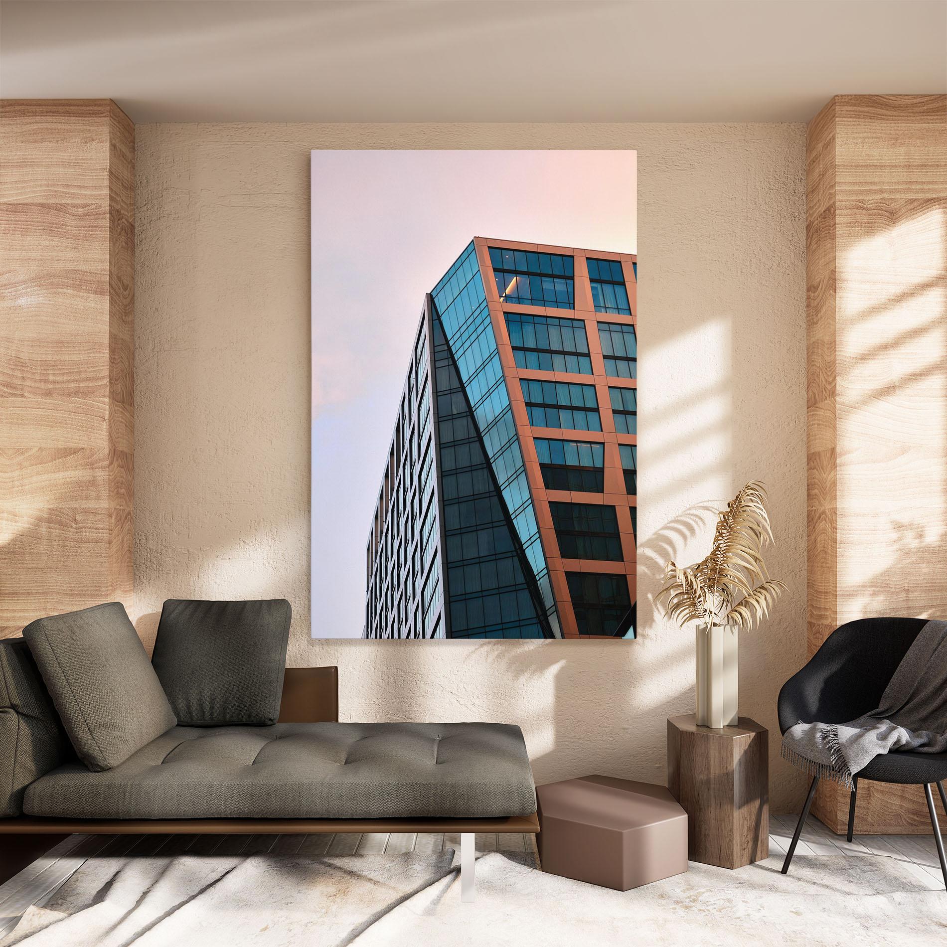 Картина на платно Blue Glass Building mockup 8