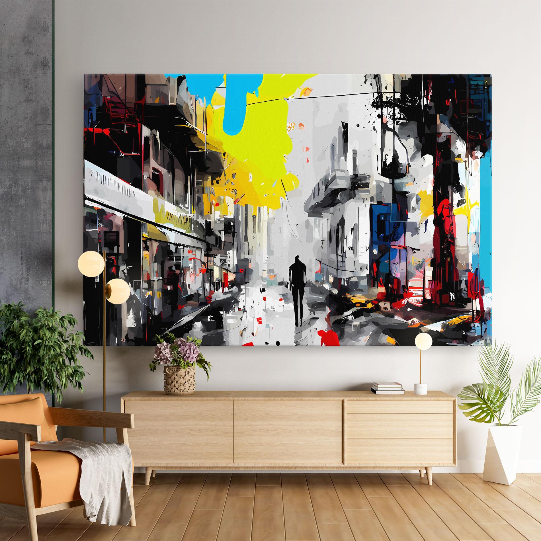 Картина на платно Grunge City Art mockup 9