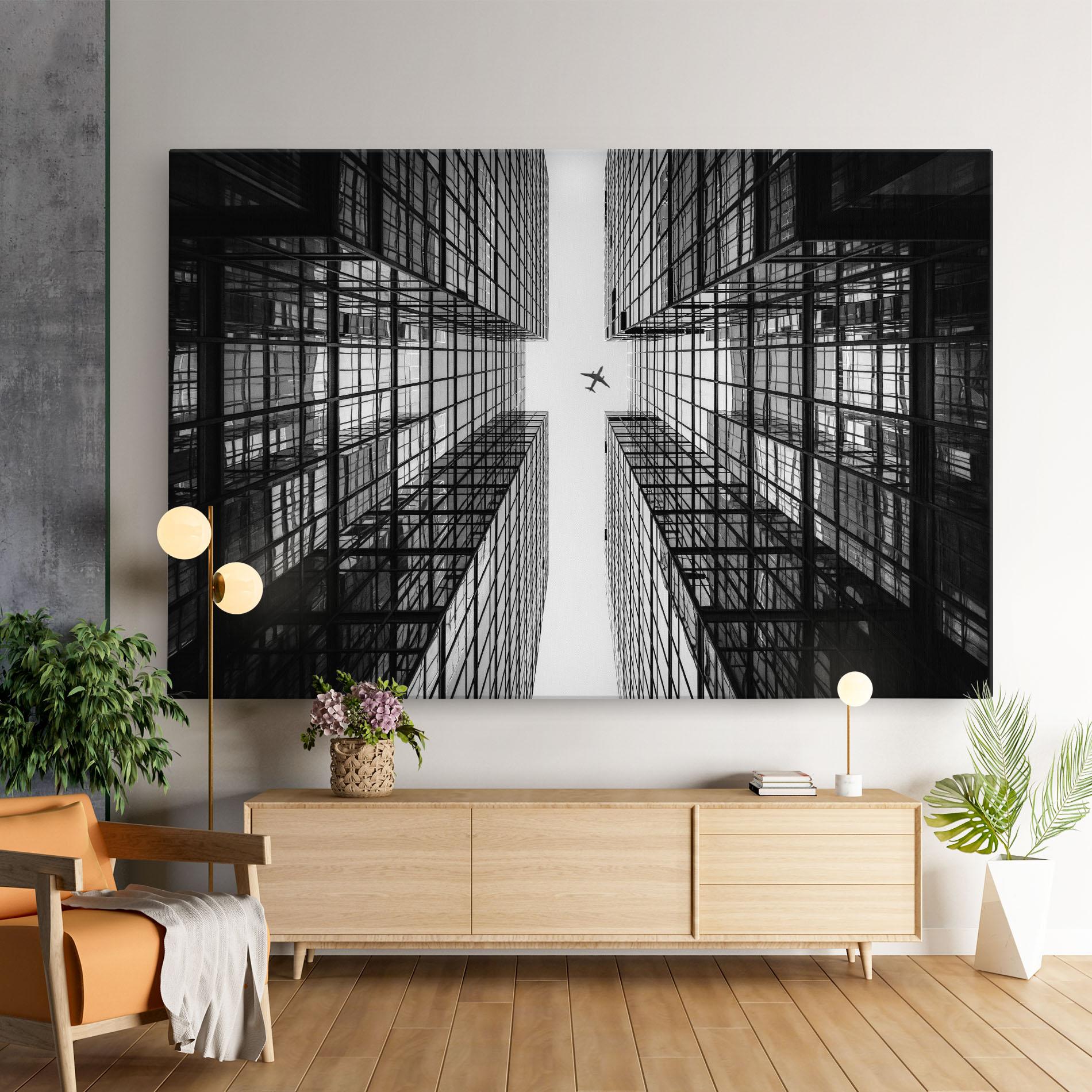Картина на платно Plane Grey Building mockup 9