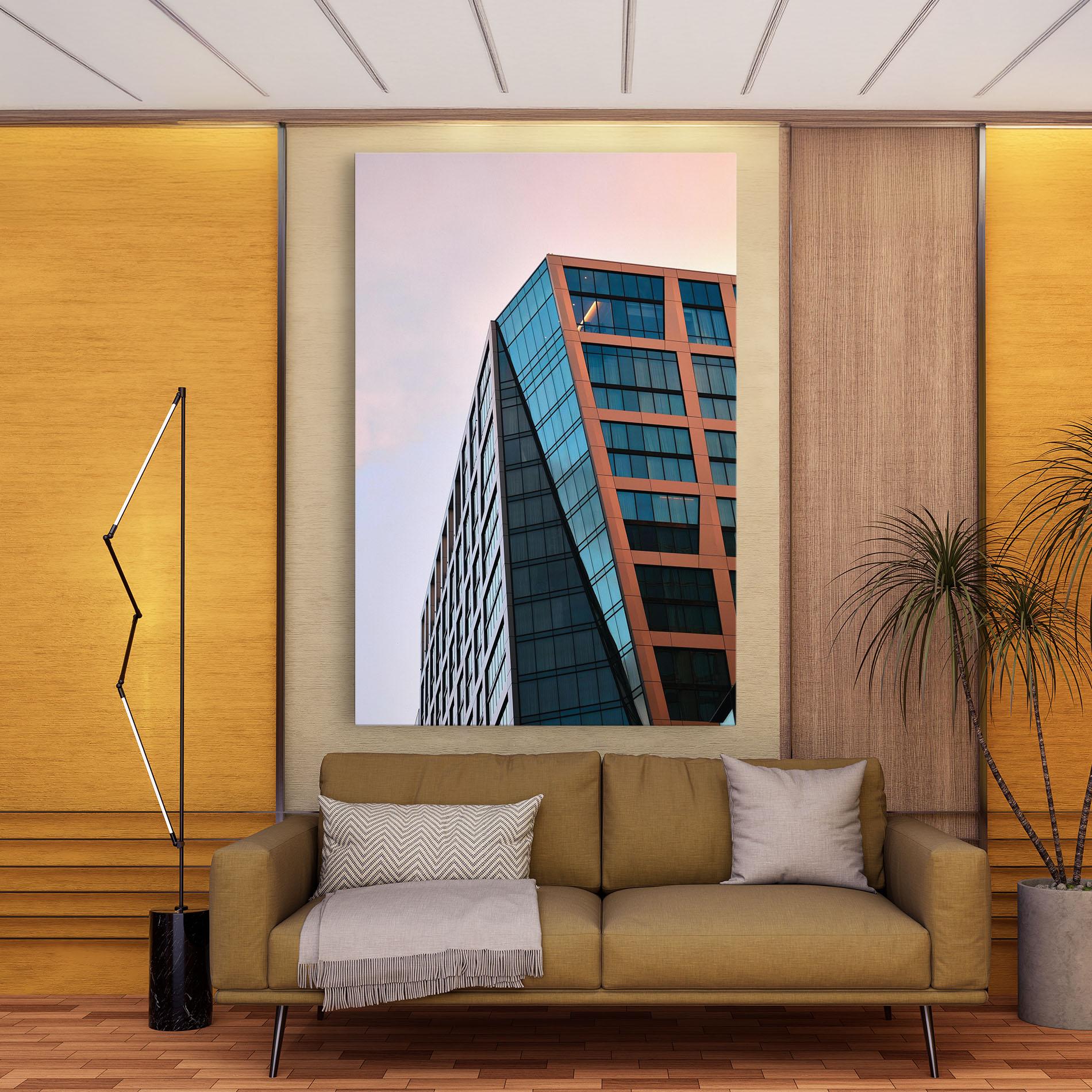 Картина на платно Blue Glass Building mockup 9