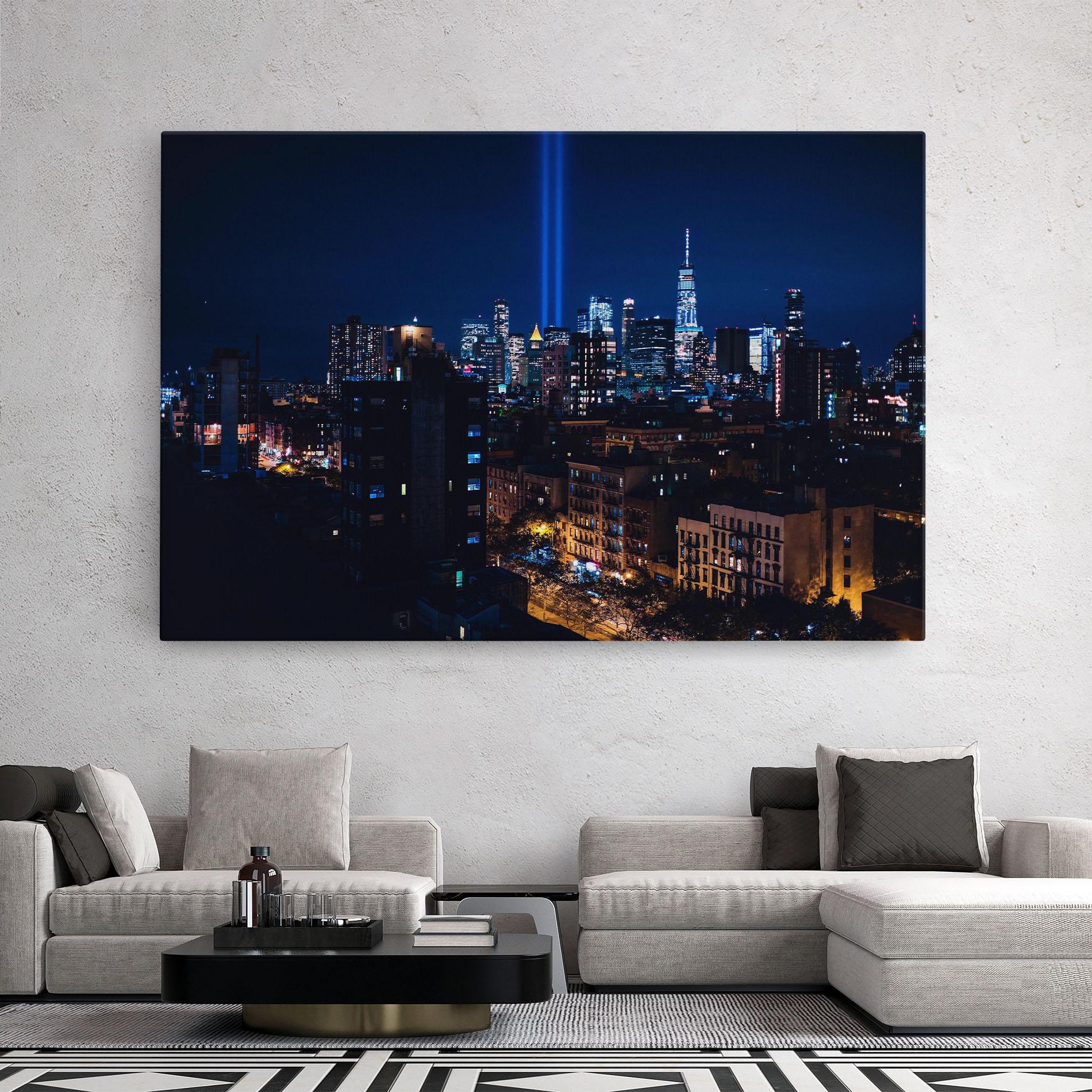 Картина на платно Blue Light City mockup 2