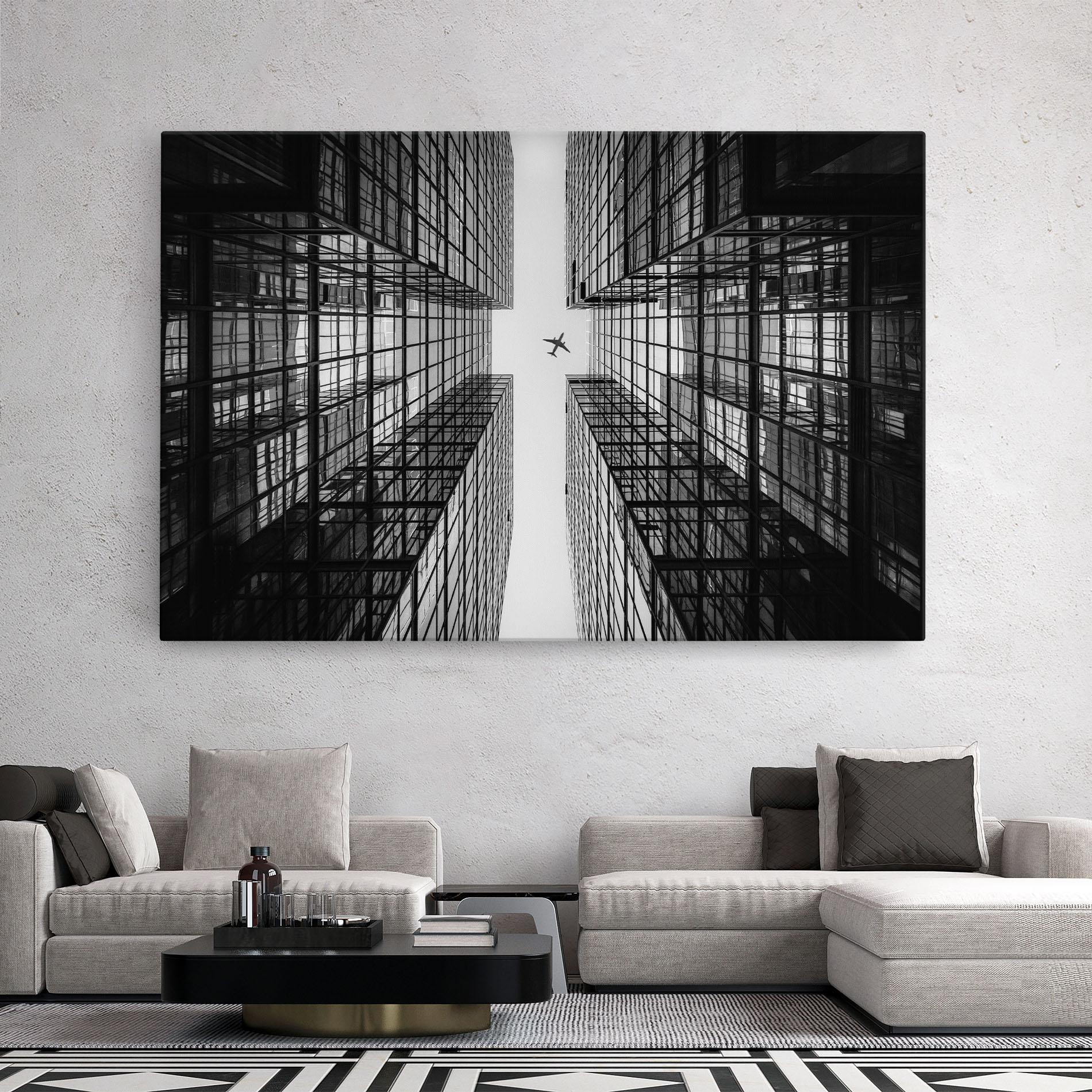 Картина на платно Plane Grey Building mockup 2