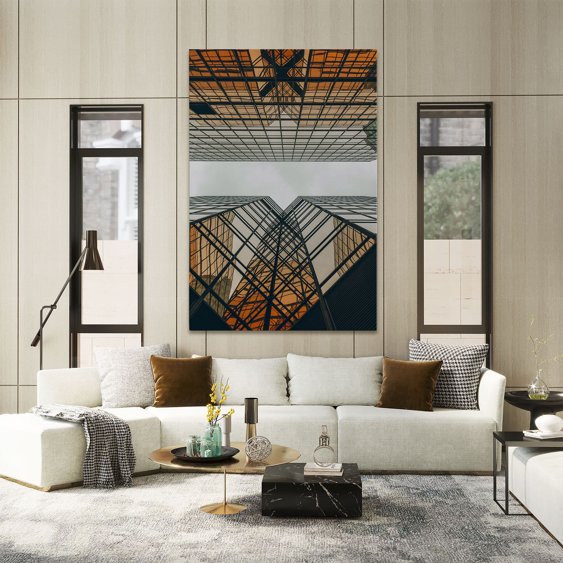 Orange Glass Building mockup 2