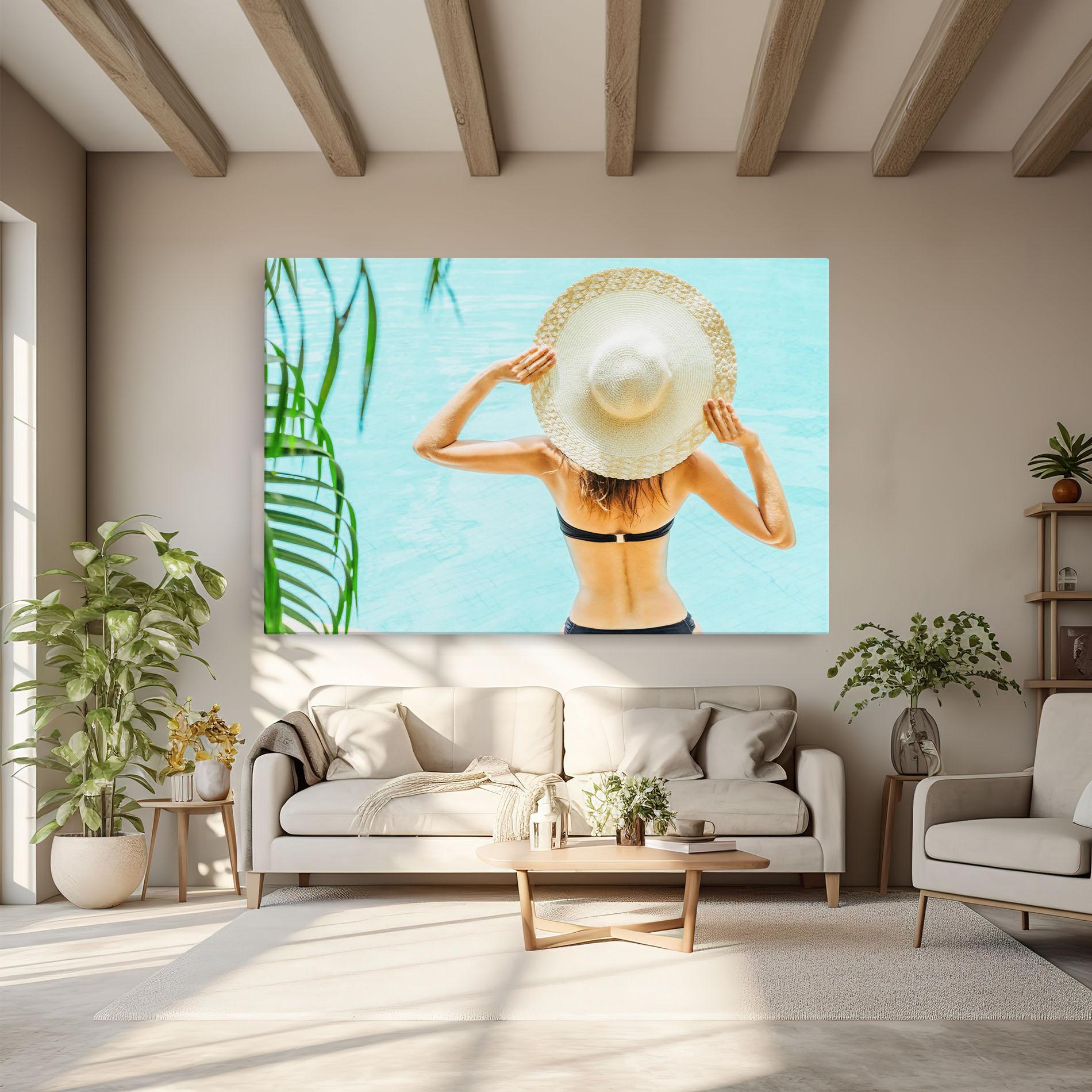 Картина на платно Enjoying Swimming Pool mockup 6