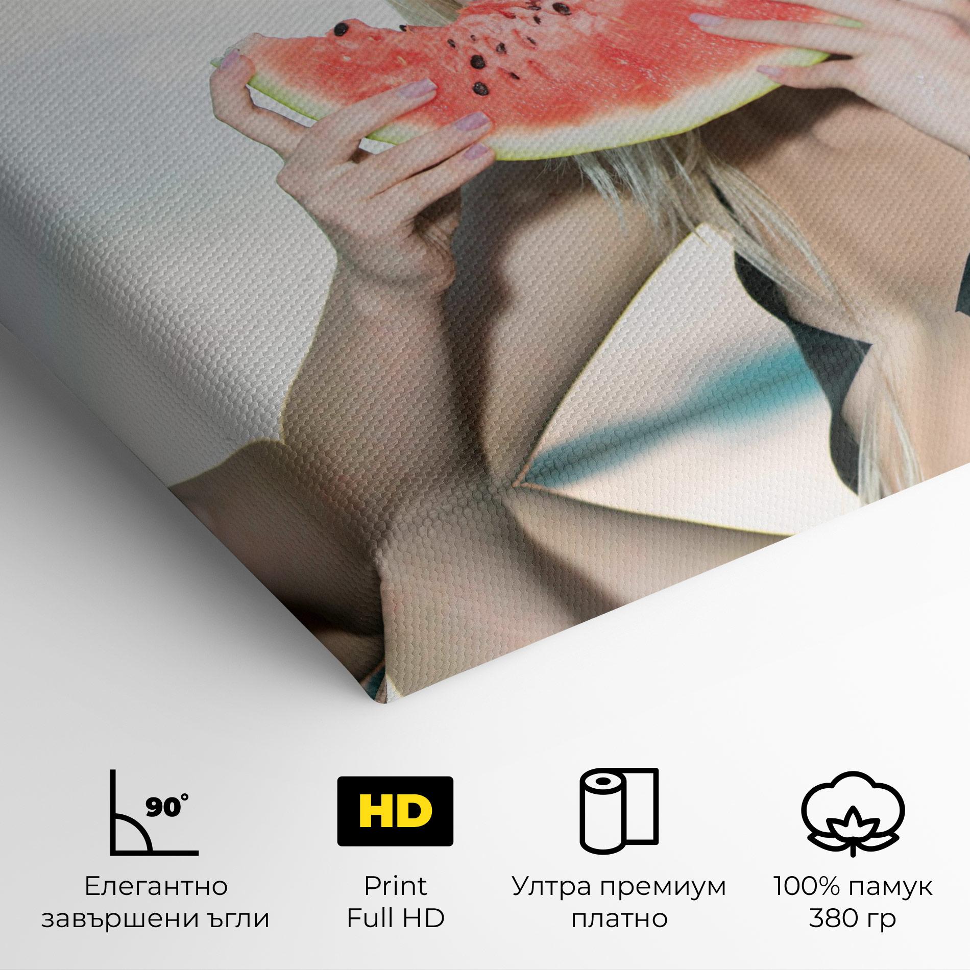 Картина на платно Eating Watermelon mockup 4