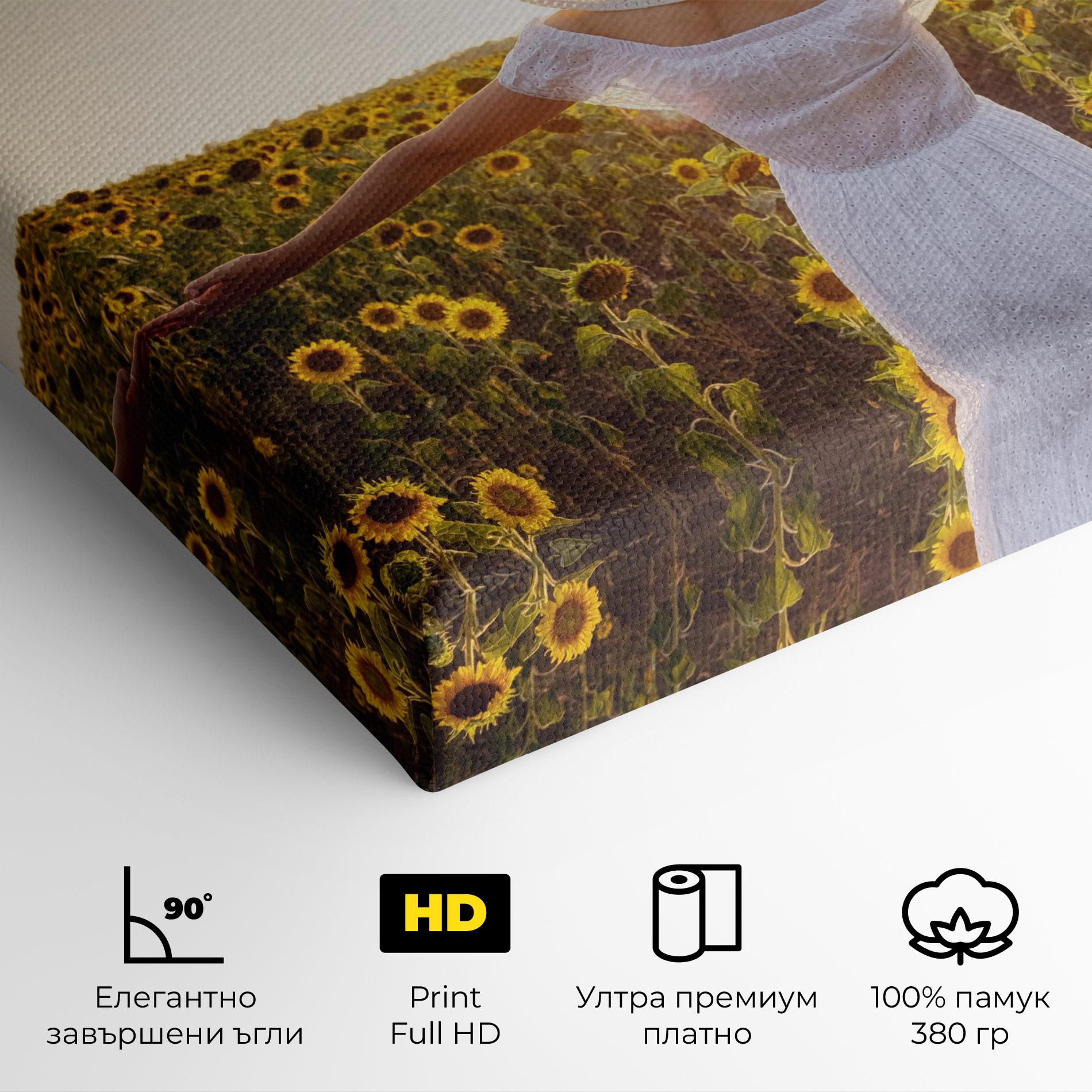 Картина на платно Girl In Nature mockup 4