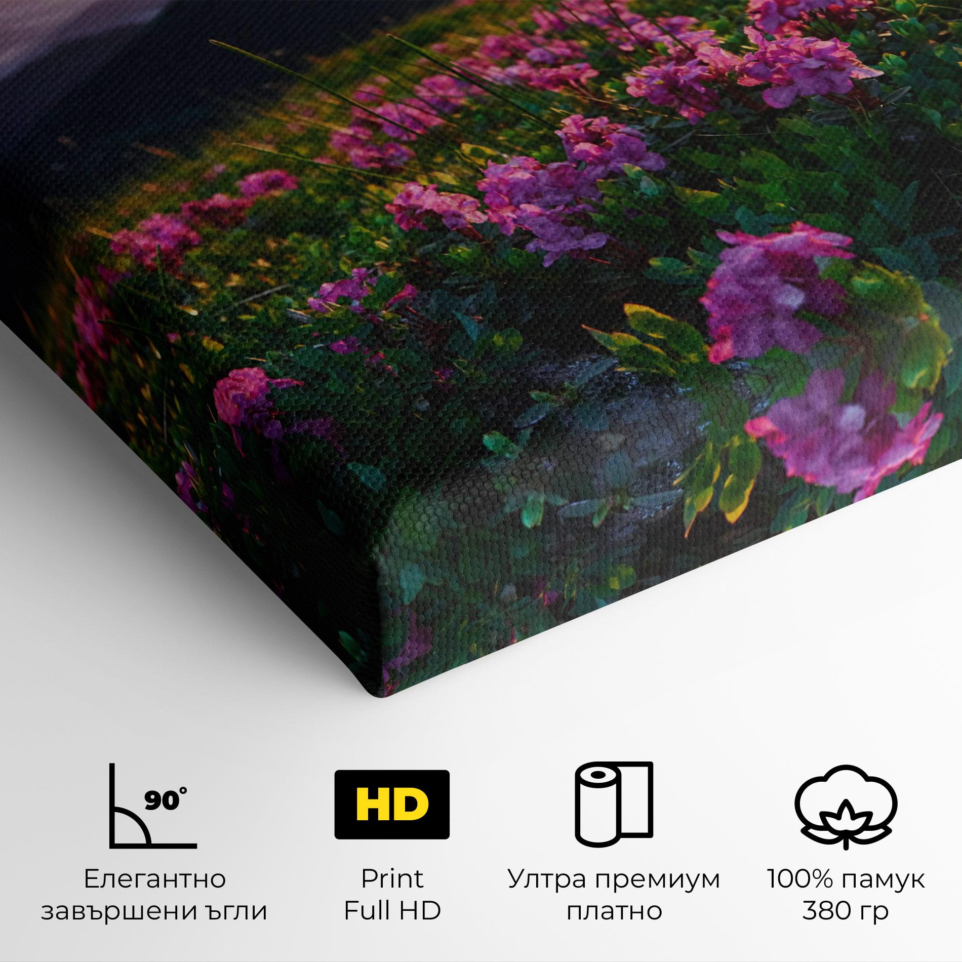 Картина на платно Purple Summer Flowers mockup 4