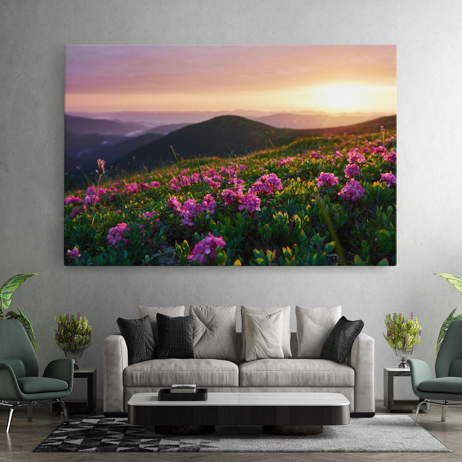 Картина на платно Purple Summer Flowers mockup 7