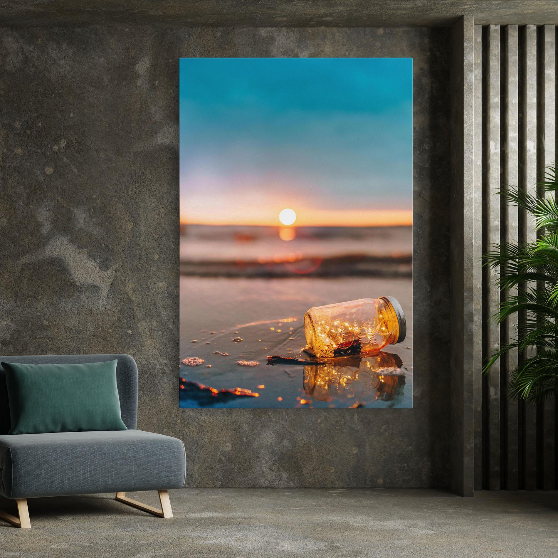 Картина на платно Jar With Lights mockup 7