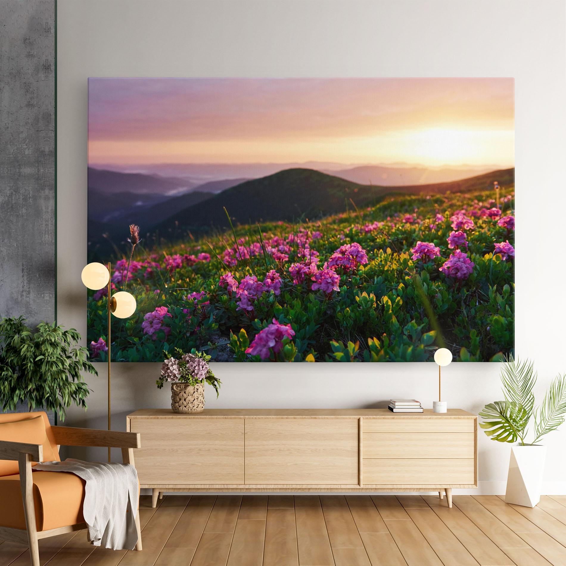 Картина на платно Purple Summer Flowers mockup 9