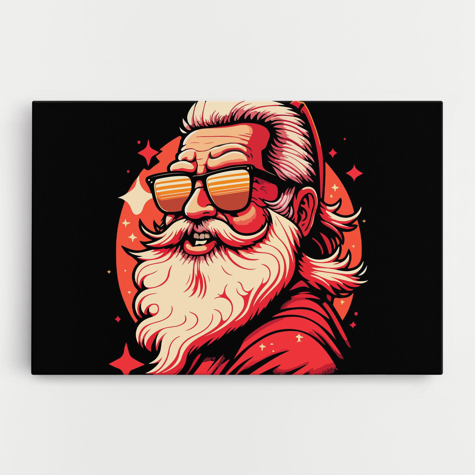 Картина на платно Glasses Santa mockup 0